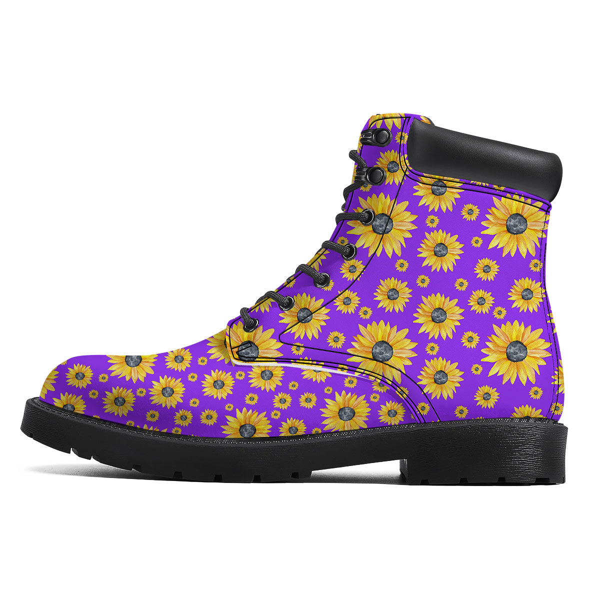 Sunflower Trippy Purple Print Pattern Boots-grizzshop
