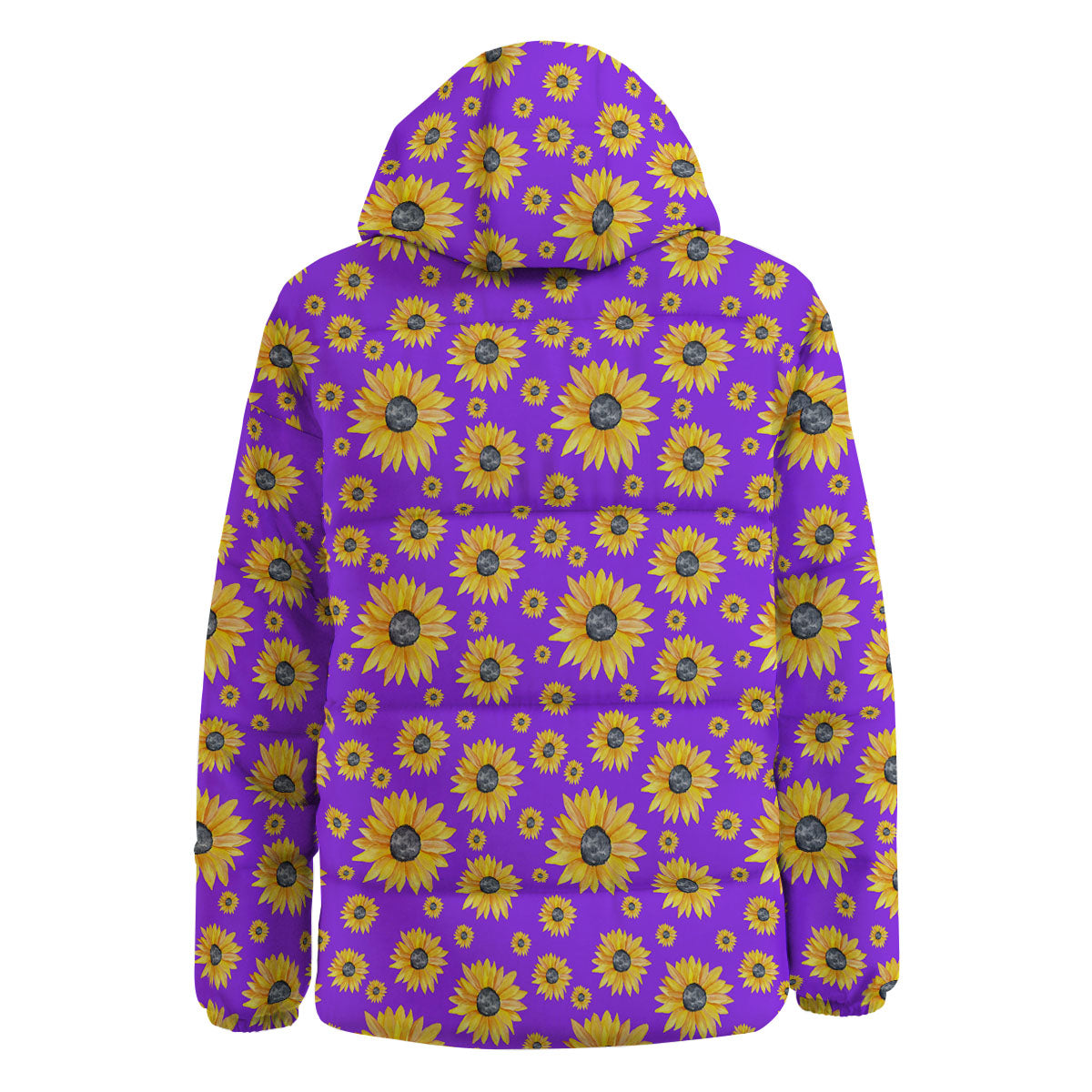 Sunflower Trippy Purple Print Pattern Down Jacket-grizzshop
