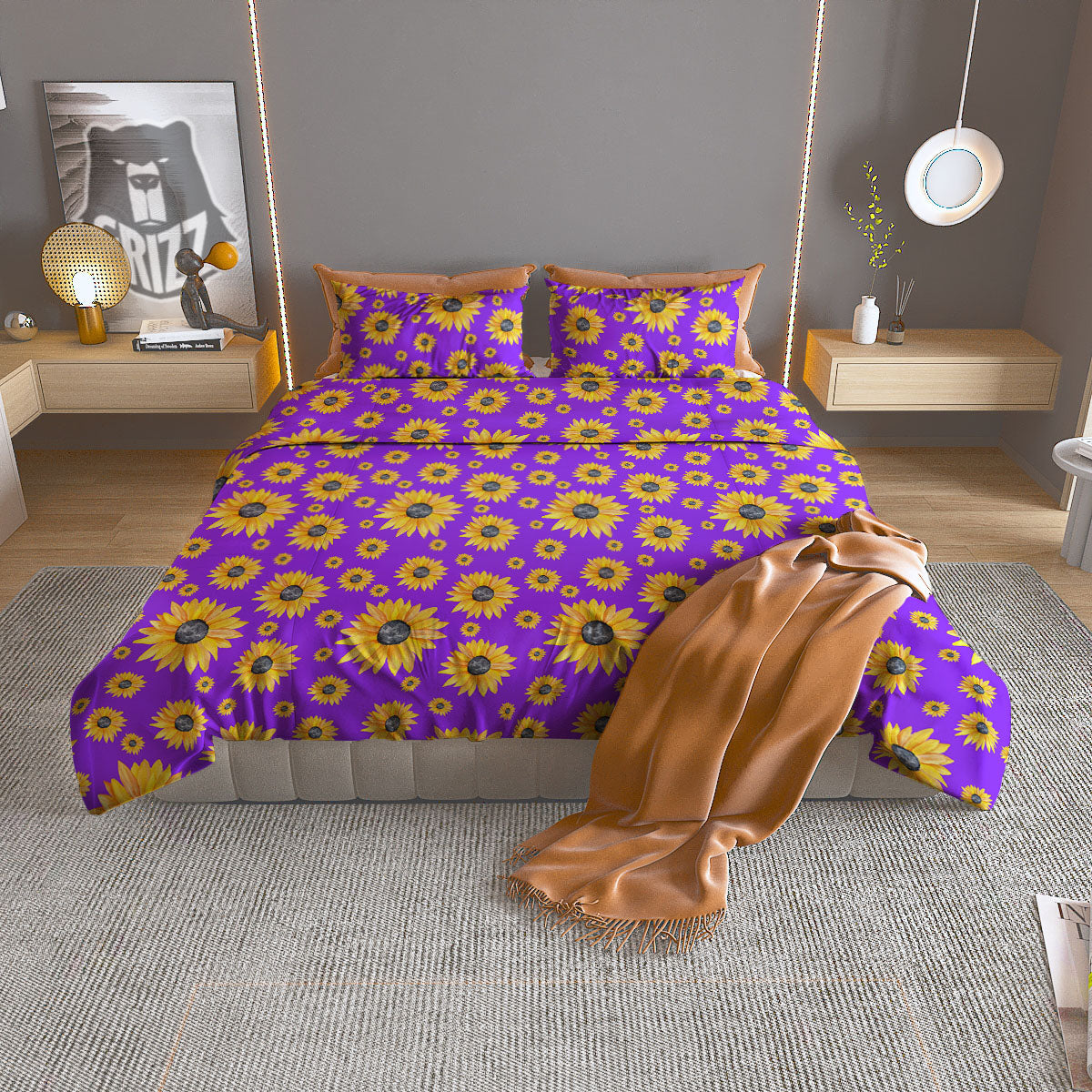 Tattoo Watercolor Print Pattern Duvet Cover Bedding Set