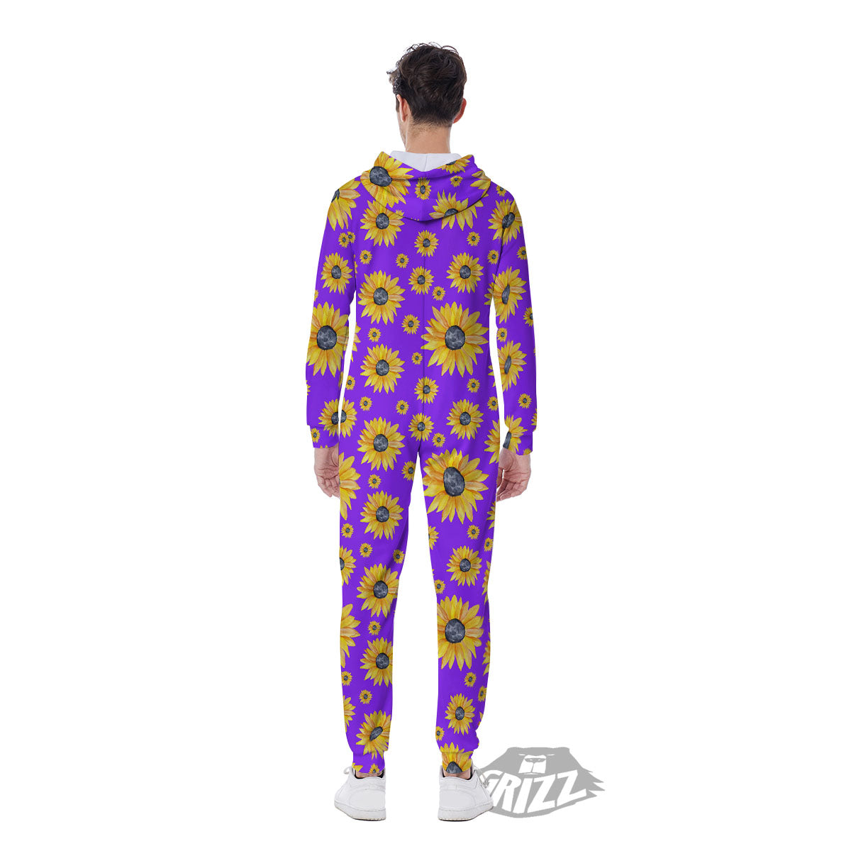 Sunflower Trippy Purple Print Pattern Men's Jumpsuit-grizzshop