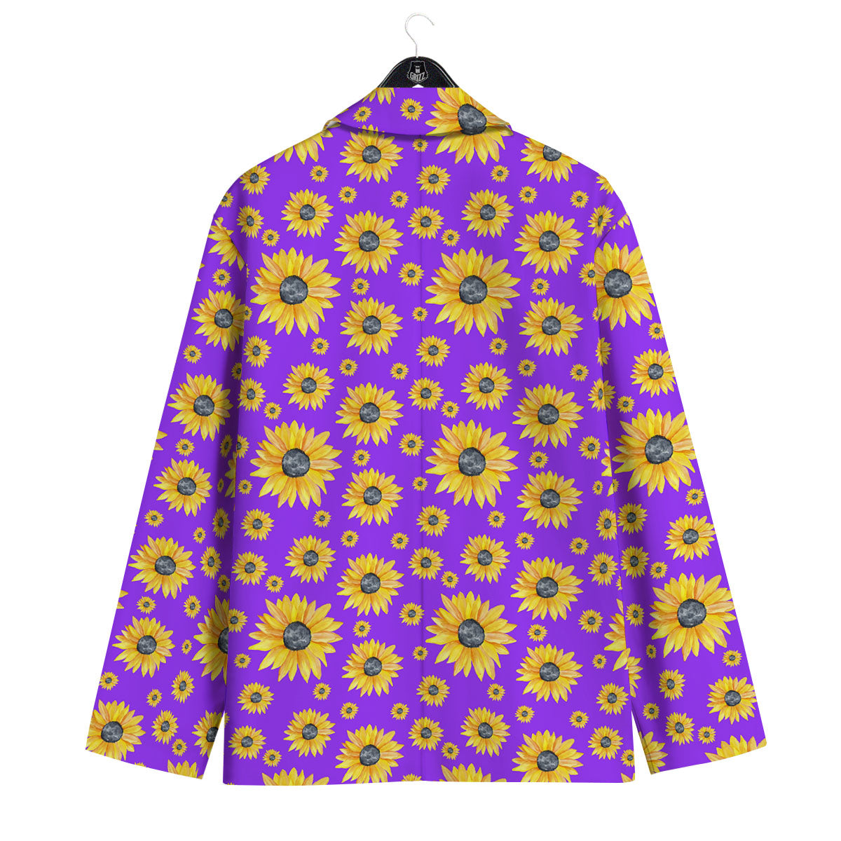 Sunflower Trippy Purple Print Pattern Men's Sport Coat-grizzshop