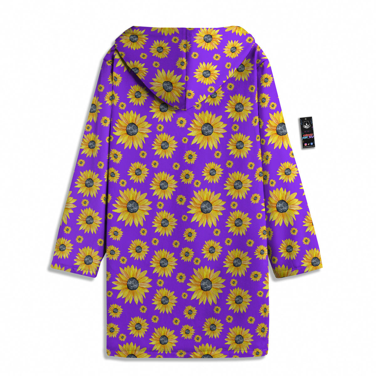 Sunflower Trippy Purple Print Pattern Men's Windbreaker Jacket-grizzshop