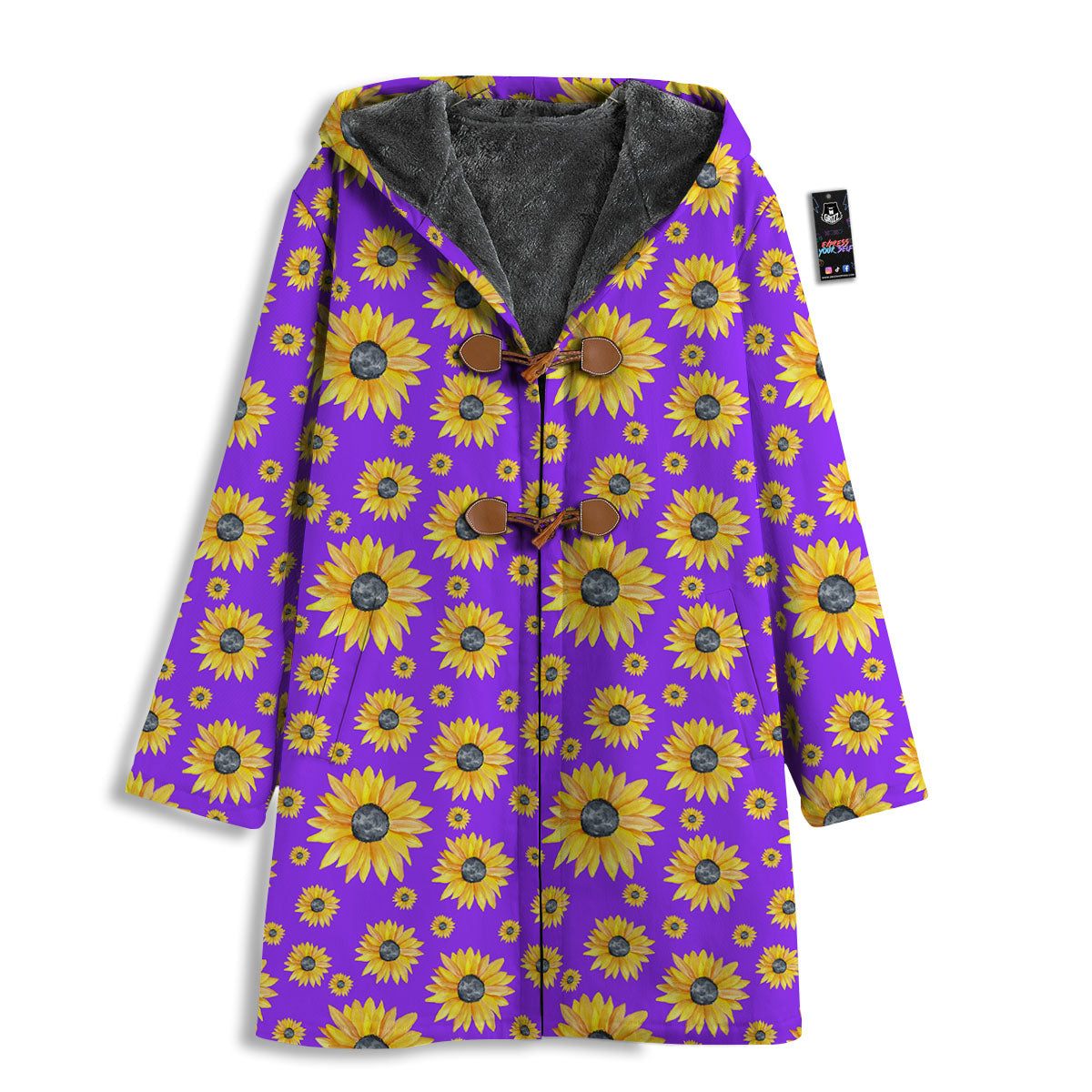 Sunflower Trippy Purple Print Pattern Men's Windbreaker Jacket-grizzshop