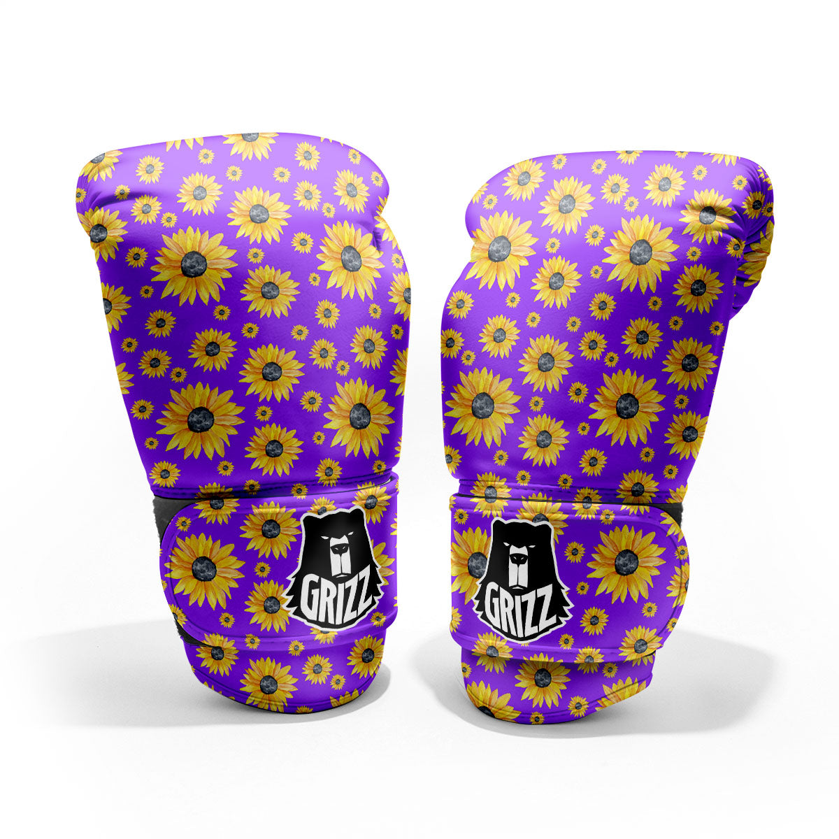 Sunflower Trippy Purple Print Pattern Pro Boxing Glove