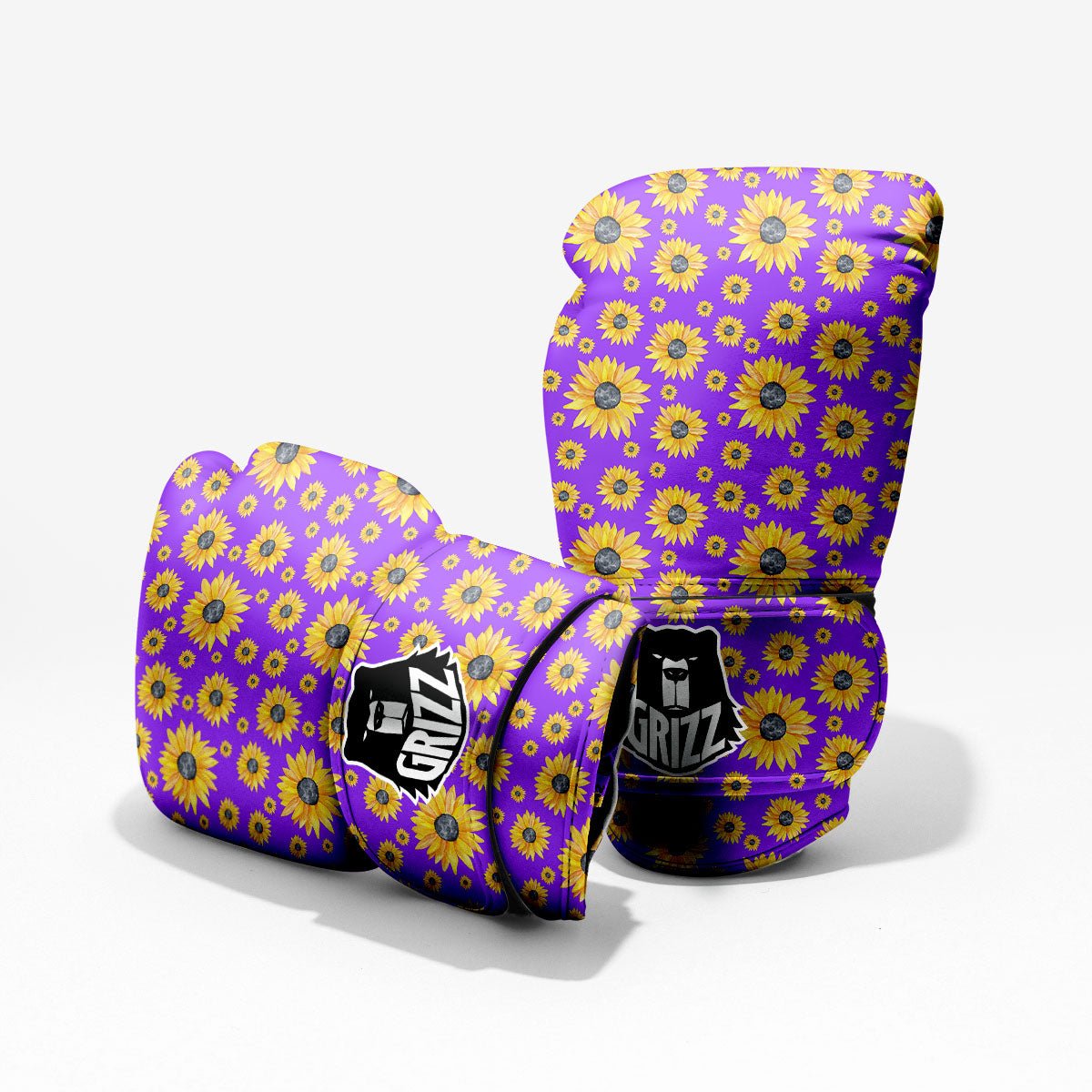 Sunflower Trippy Purple Print Pattern Pro Boxing Glove
