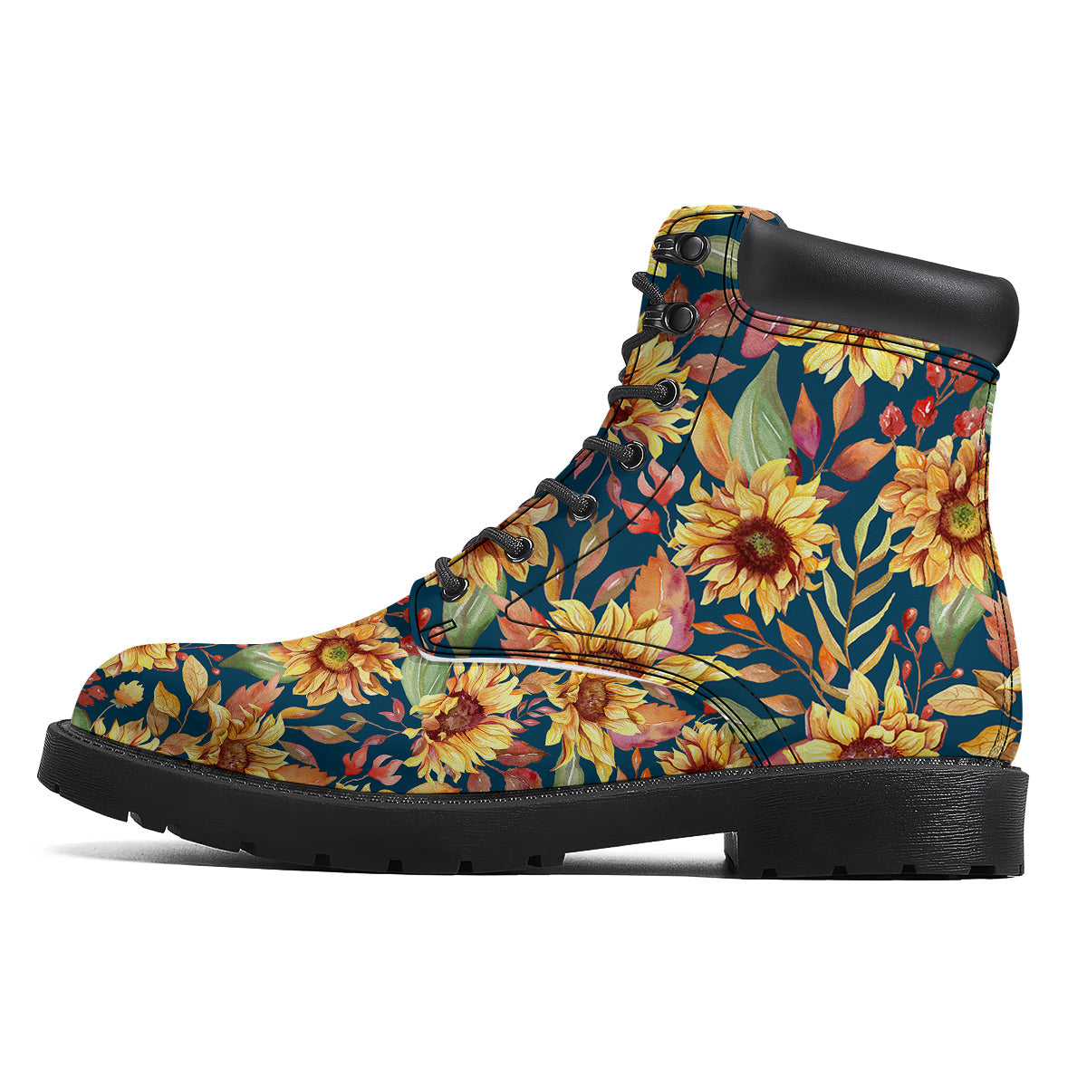 Sunflower Vintage Print Pattern Boots-grizzshop