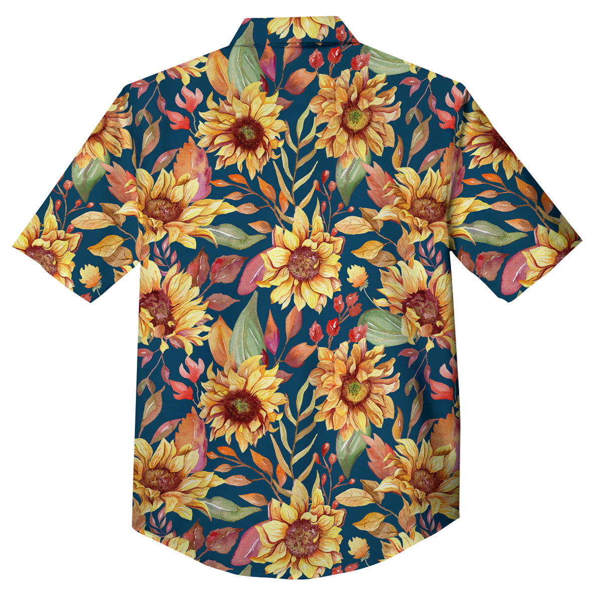 Sunflower Vintage Print Pattern Button Up Shirt-grizzshop