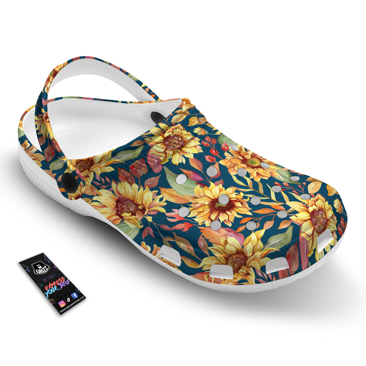 Sunflower Vintage Print Pattern Clog-grizzshop