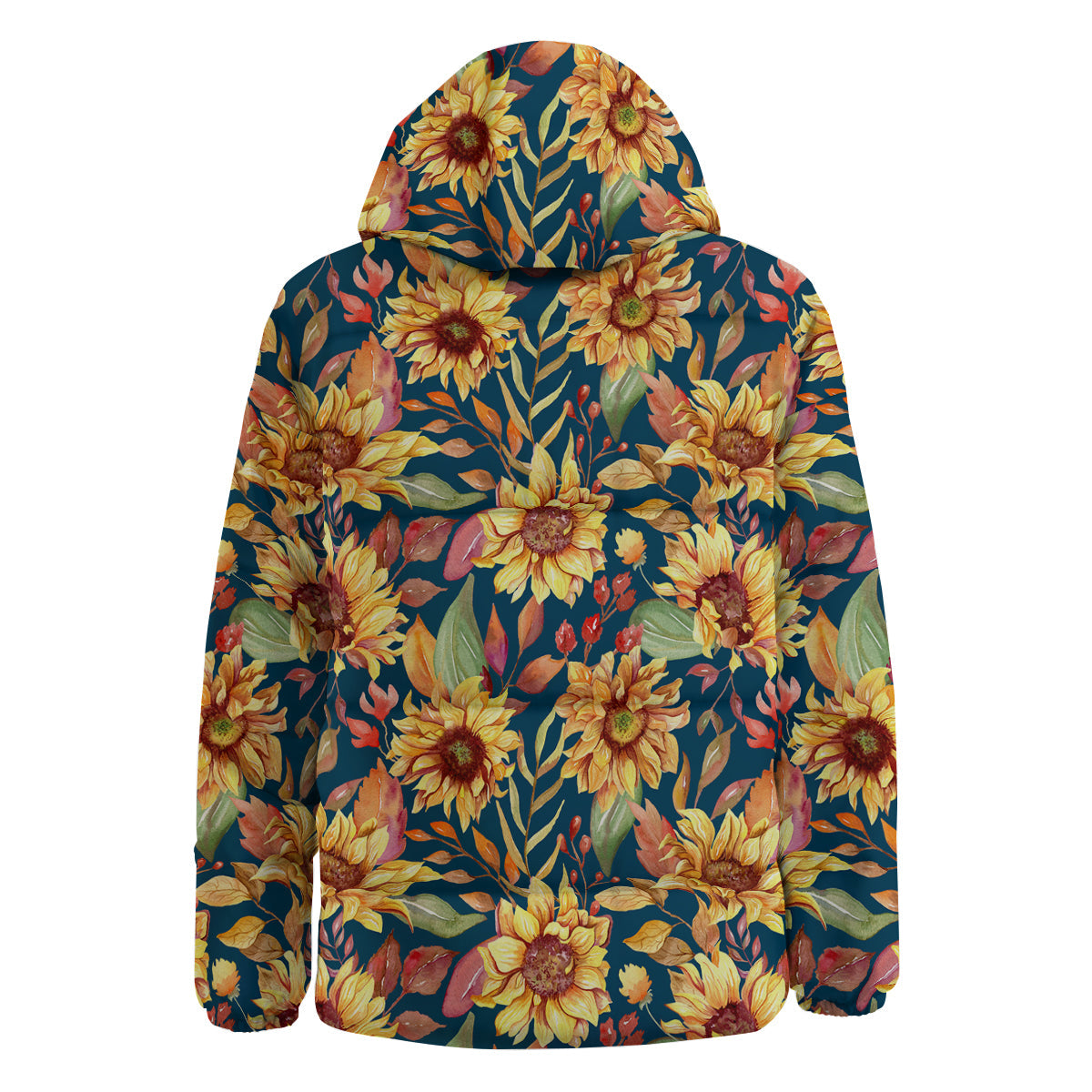 Sunflower Vintage Print Pattern Down Jacket-grizzshop