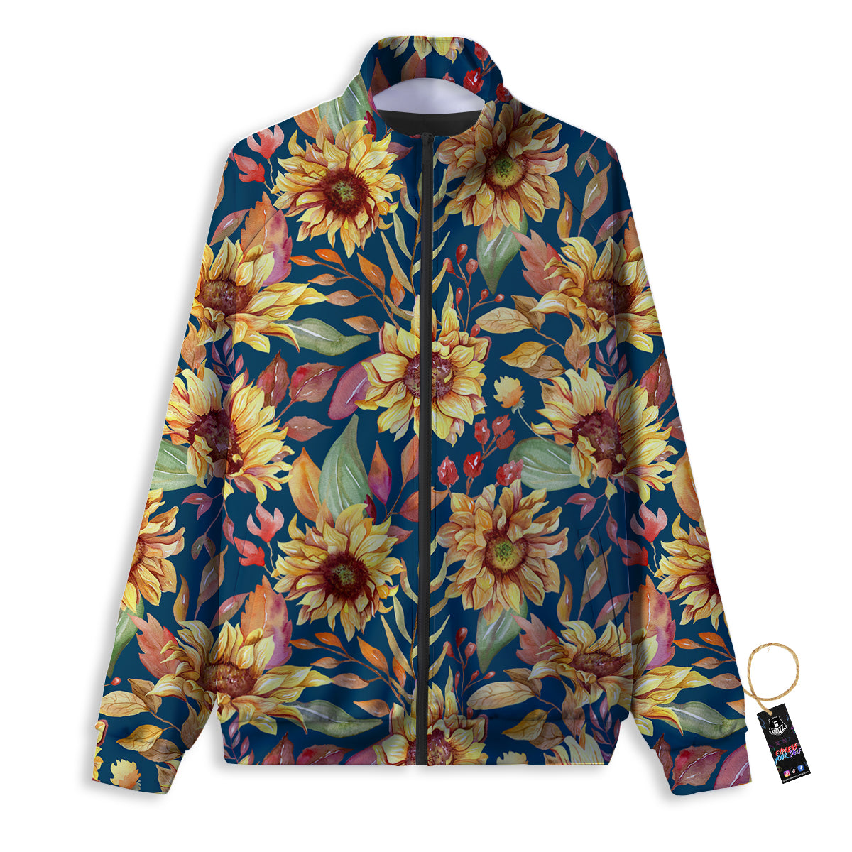 Sunflower Vintage Print Pattern Track Jacket-grizzshop