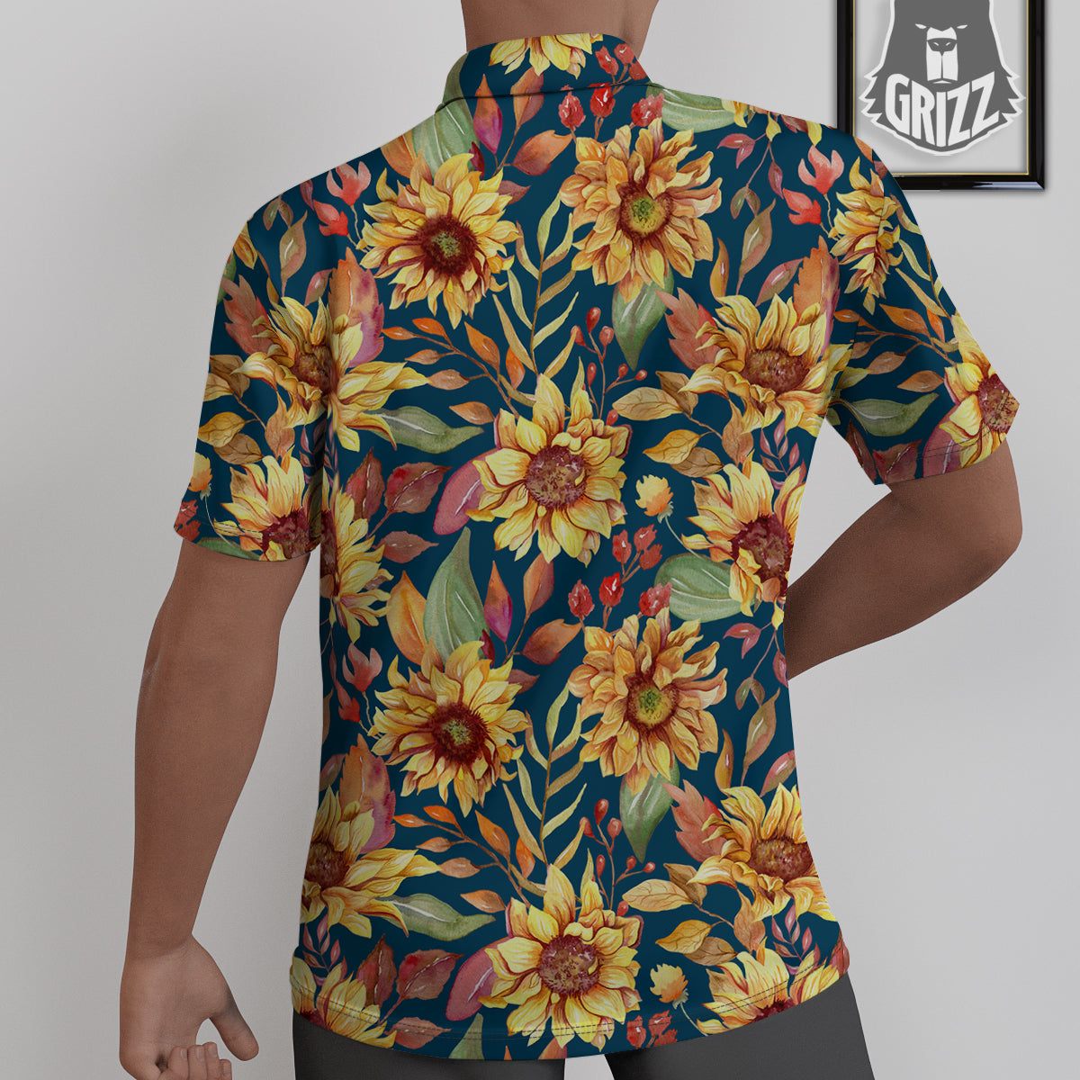 Sunflower Vintage Print Pattern Untucked Shirts-grizzshop