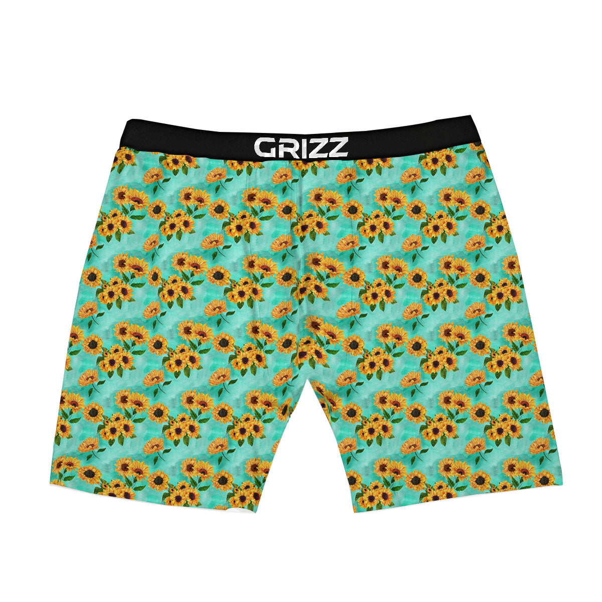 Sunflower Watercolor Blue Print Pattern Boxer Briefs-grizzshop