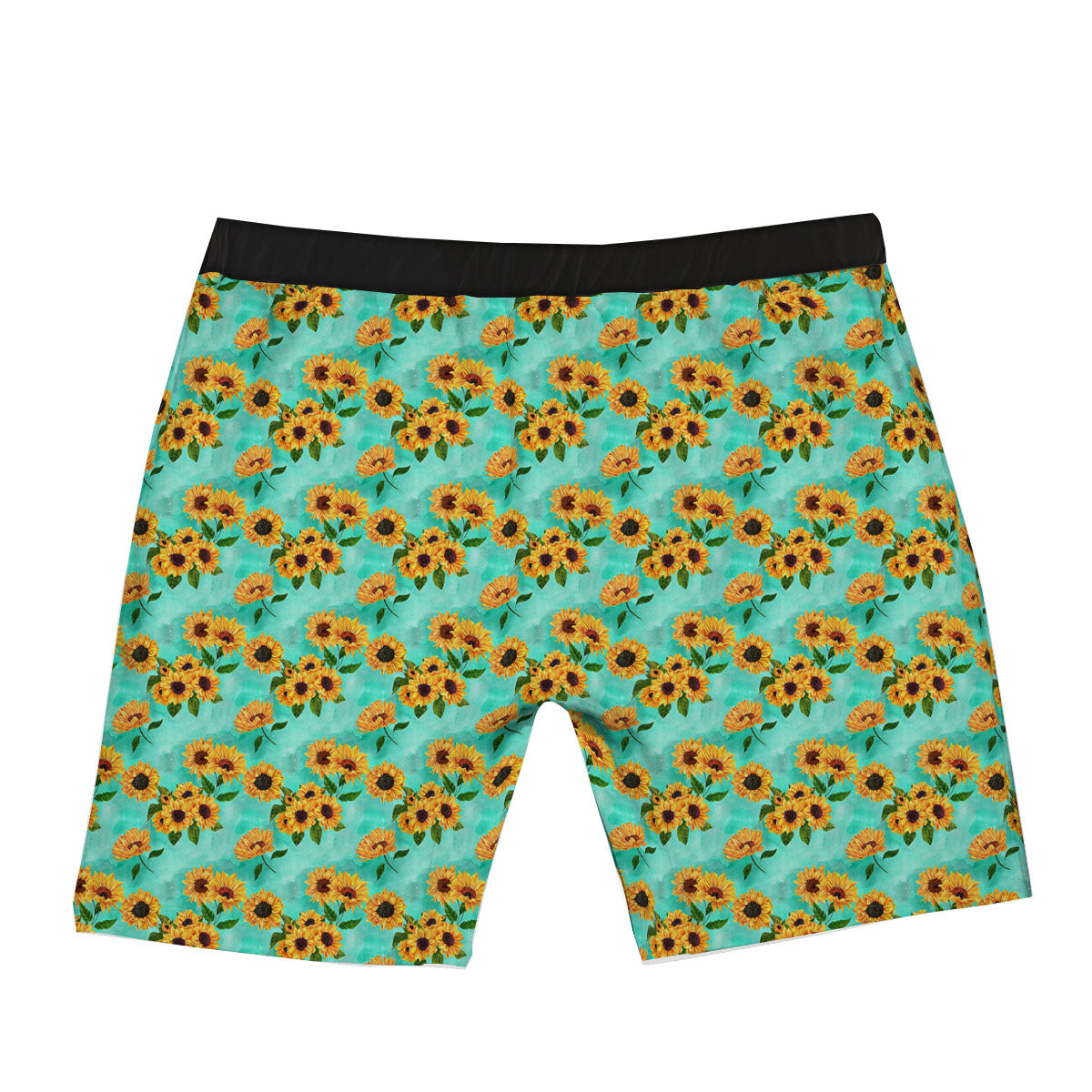 Sunflower Watercolor Blue Print Pattern Boxer Briefs-grizzshop