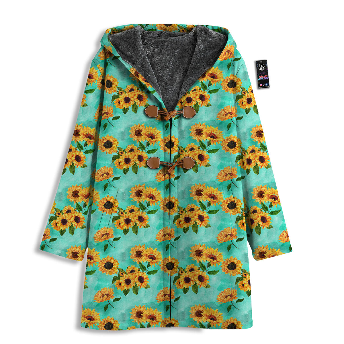 Sunflower Watercolor Blue Print Pattern Men's Windbreaker Jacket-grizzshop