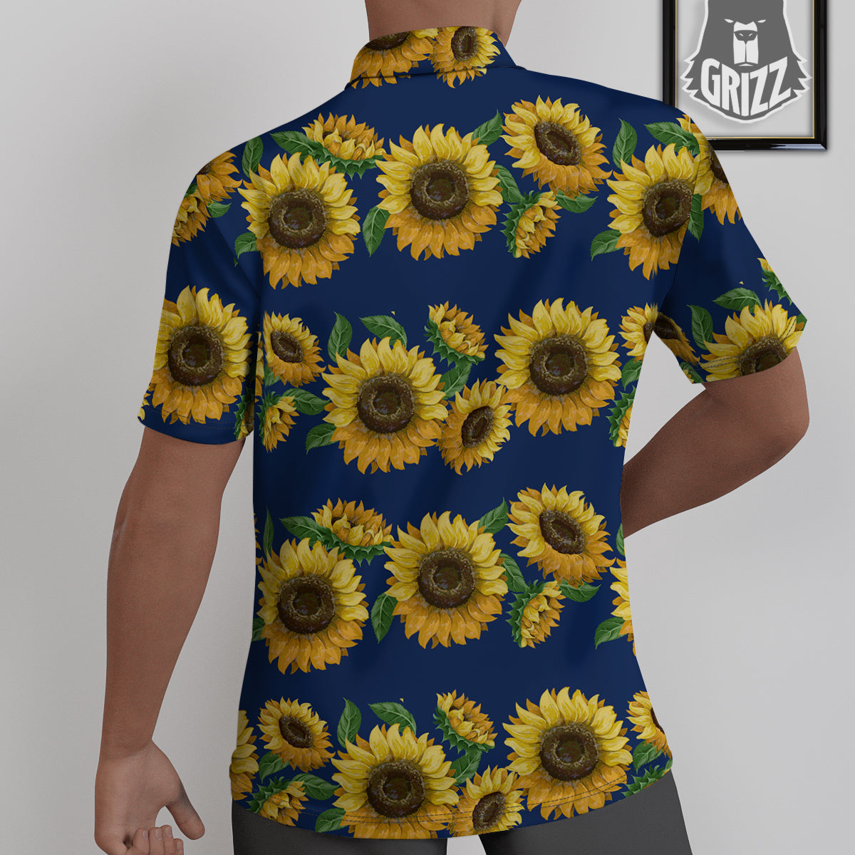 Sunflower Watercolor Print Pattern Untucked Shirts-grizzshop