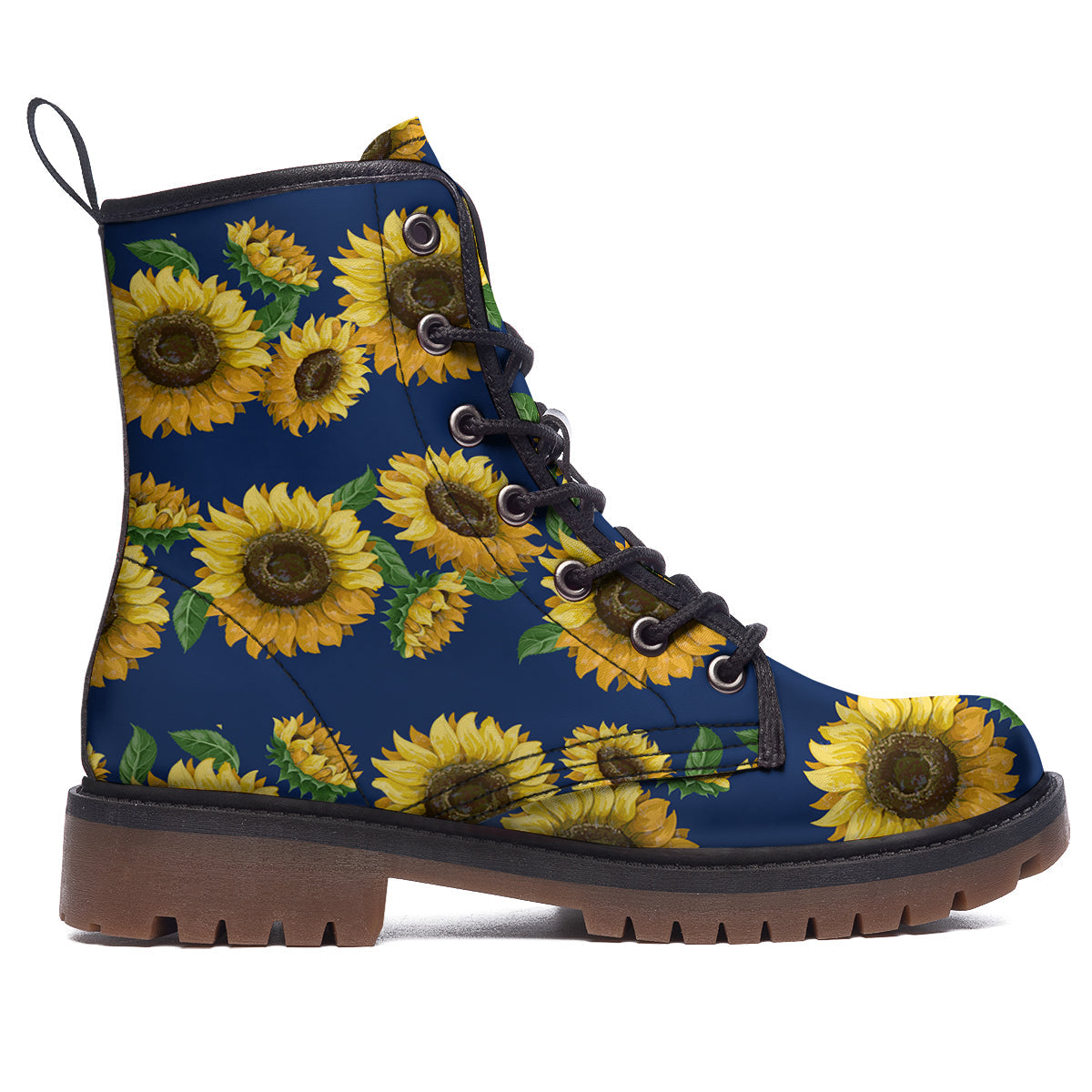Sunflower Watercolor Print Pattern Work Boots-grizzshop