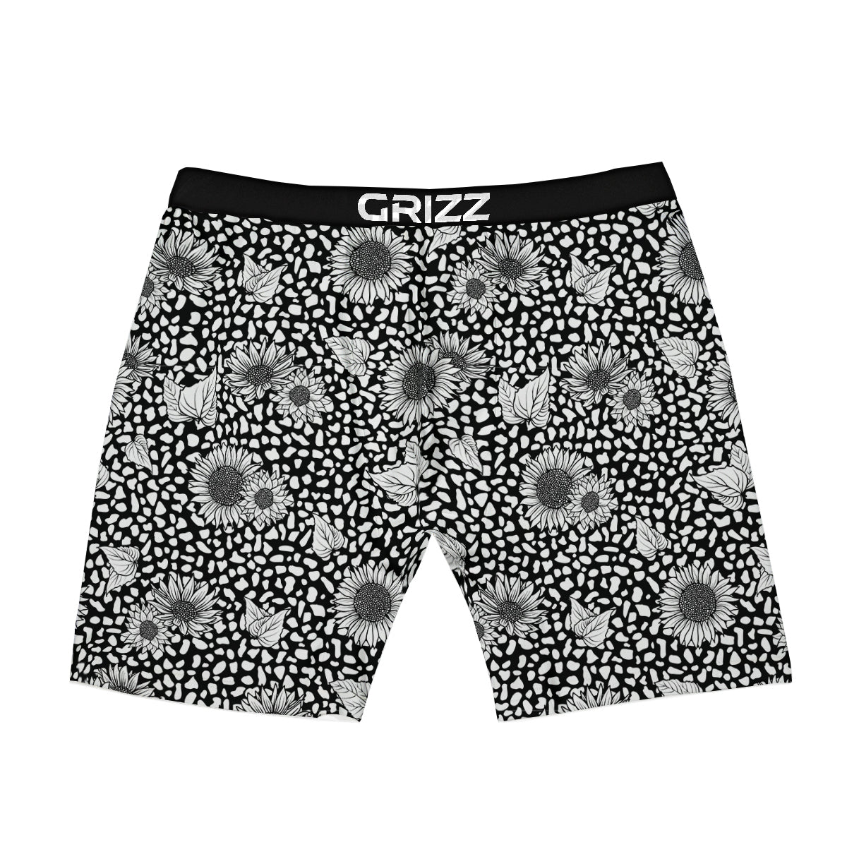 Sunflower White And Black Print Pattern Boxer Briefs-grizzshop