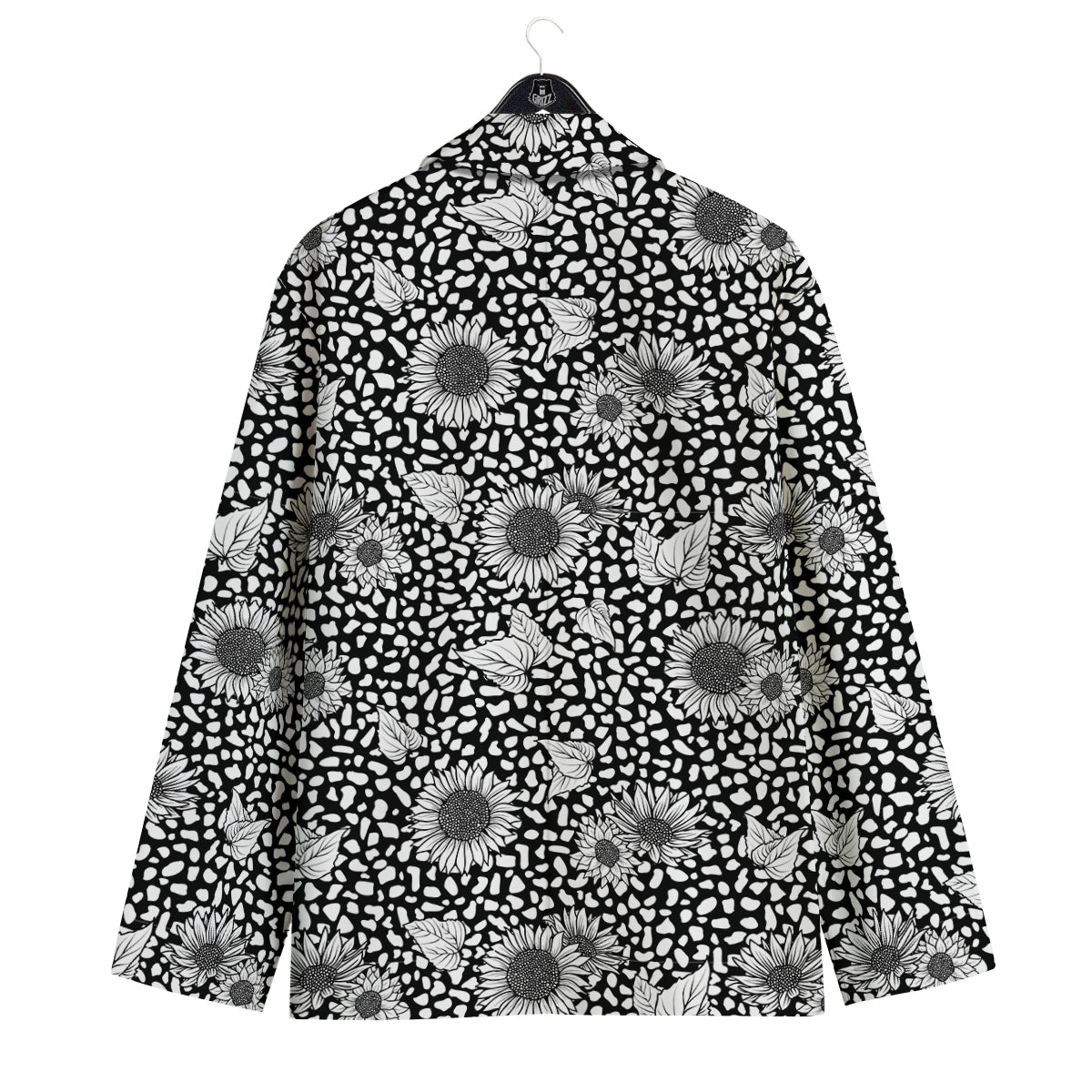 Sunflower White And Black Print Pattern Men's Sport Coat-grizzshop