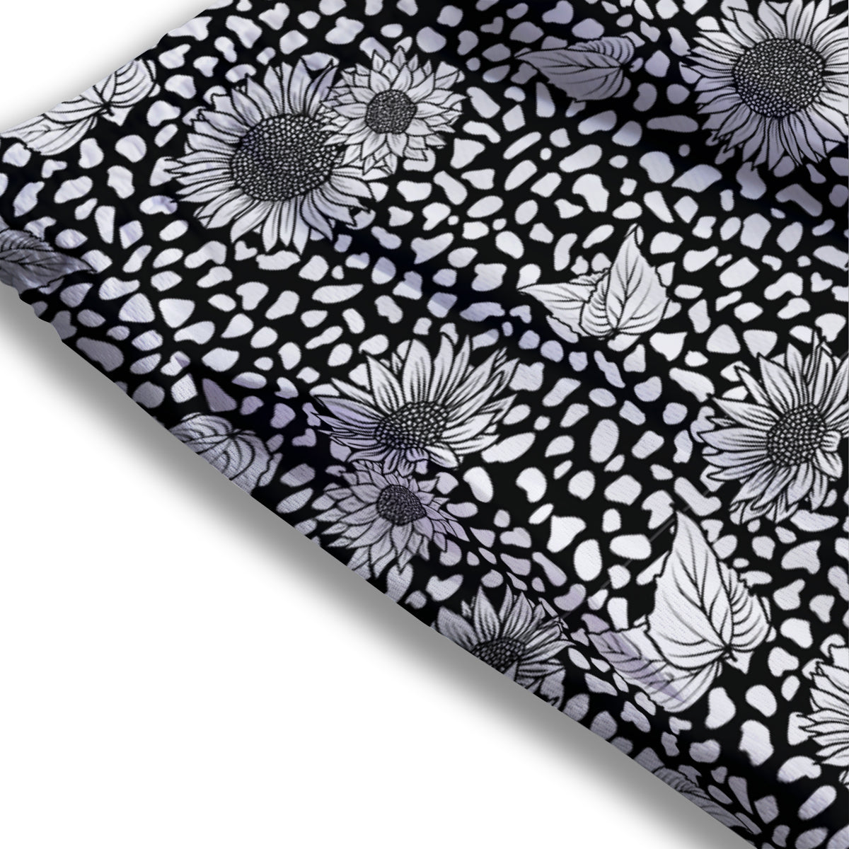 Sunflower White And Black Print Pattern Mesh Shorts