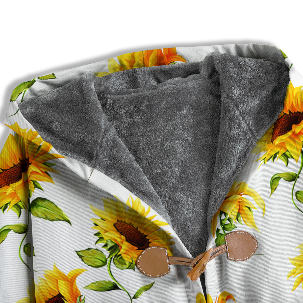 Sunflower White Watercolor Print Pattern Men's Windbreaker Jacket-grizzshop