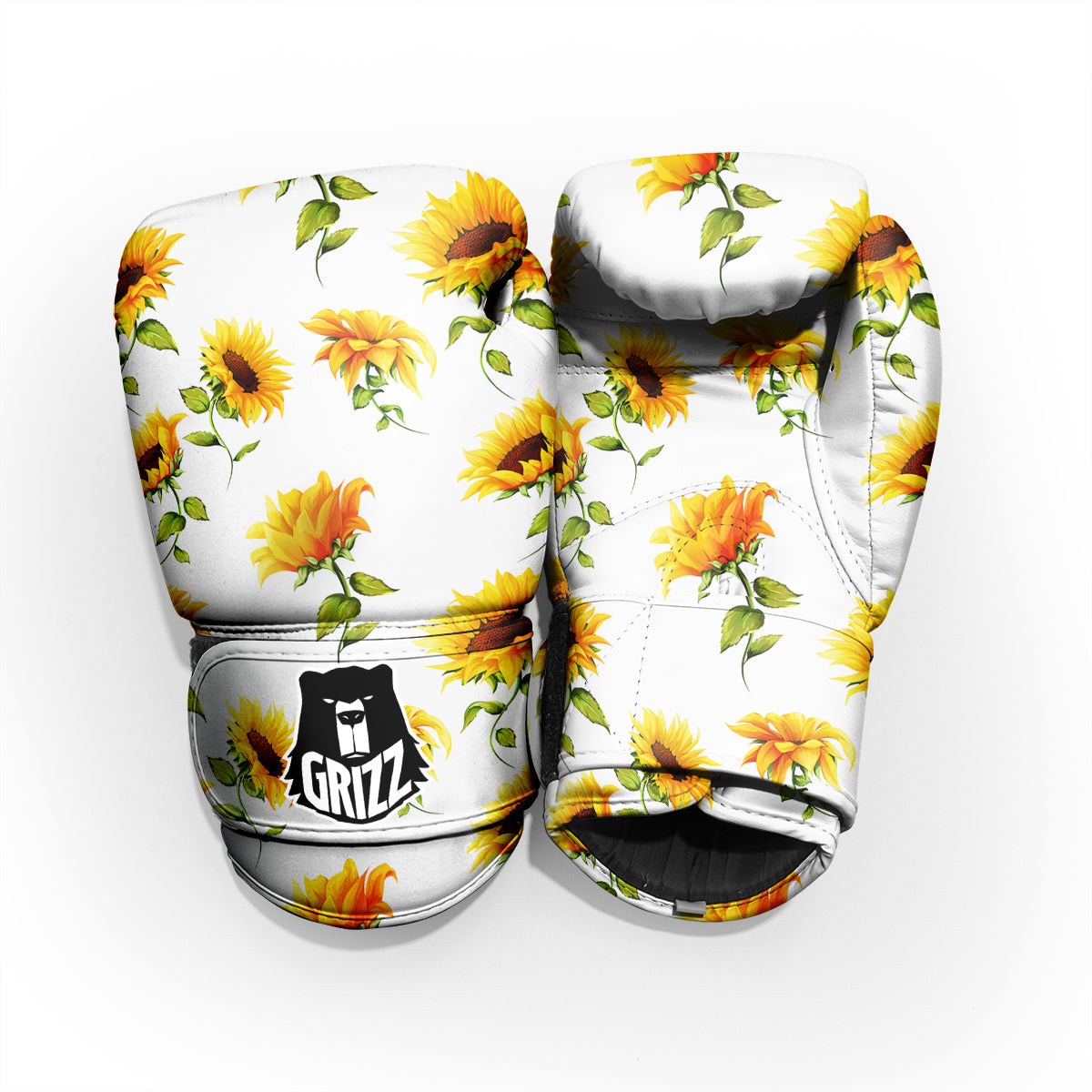 Sunflower White Watercolor Print Pattern Pro Boxing Glove