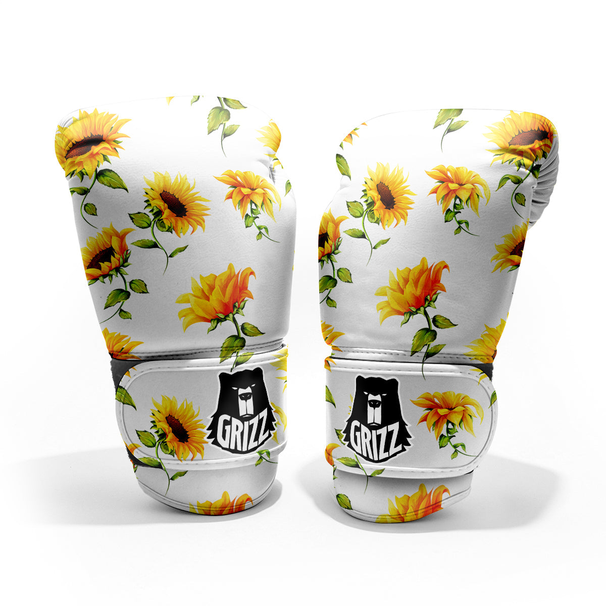 Sunflower White Watercolor Print Pattern Pro Boxing Glove