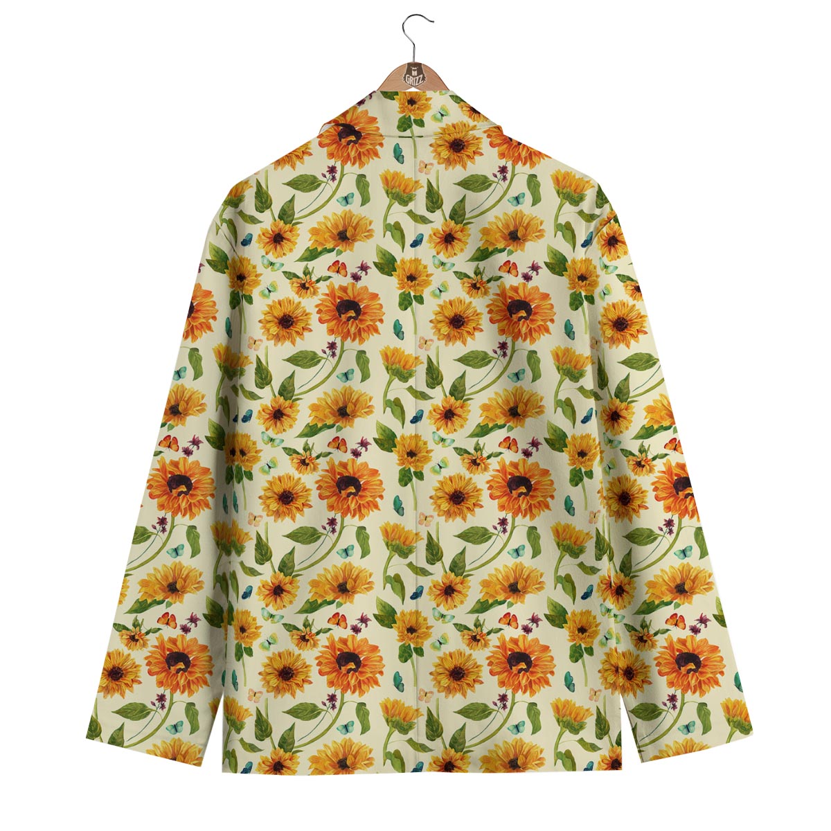 Sunflower With Butterfly Men's Blazer-grizzshop