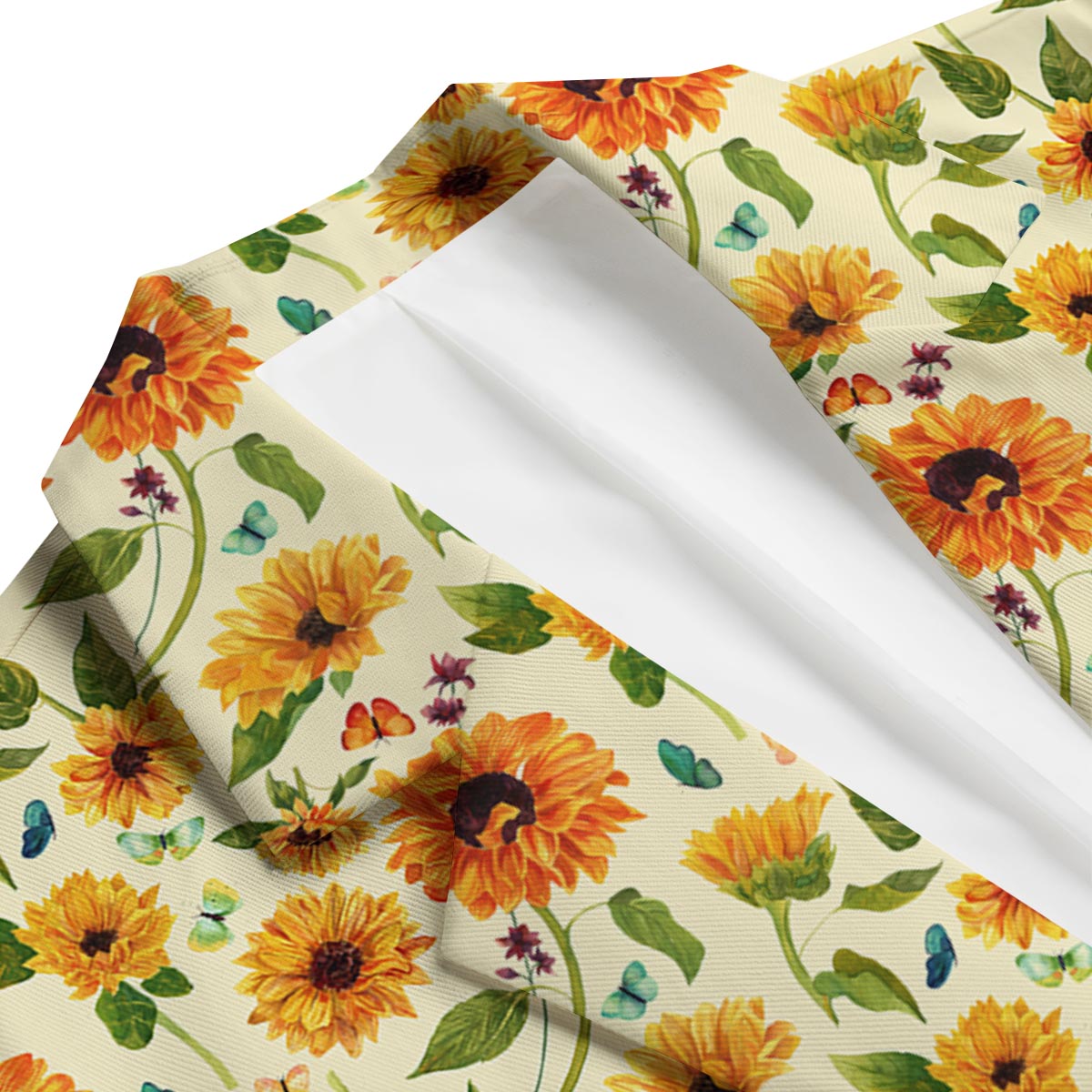 Sunflower With Butterfly Men's Blazer-grizzshop
