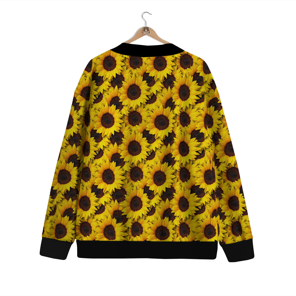 Sunflower Yellow Print Pattern Cardigan-grizzshop