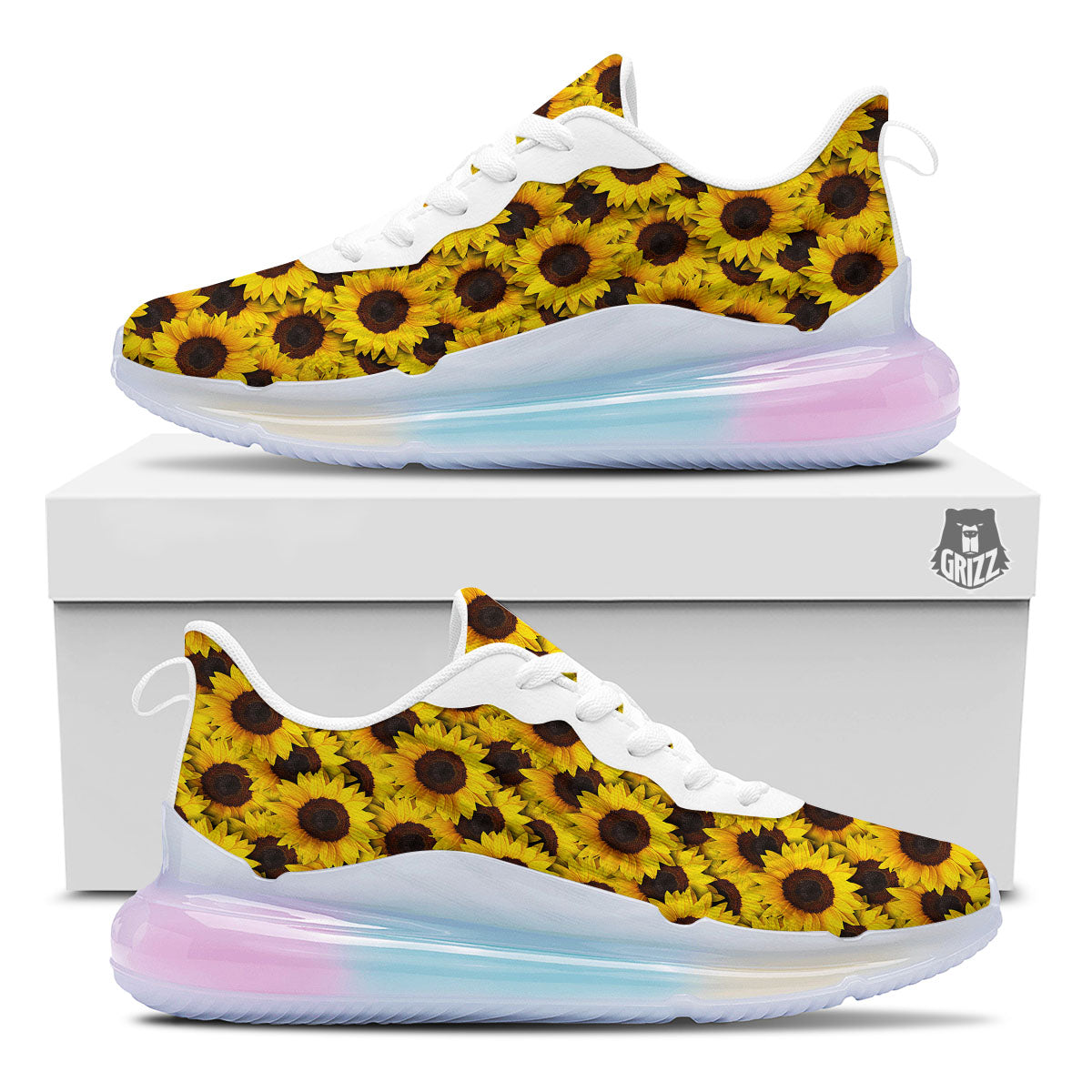 Sunflower Yellow Print Pattern Running Sneakers-grizzshop