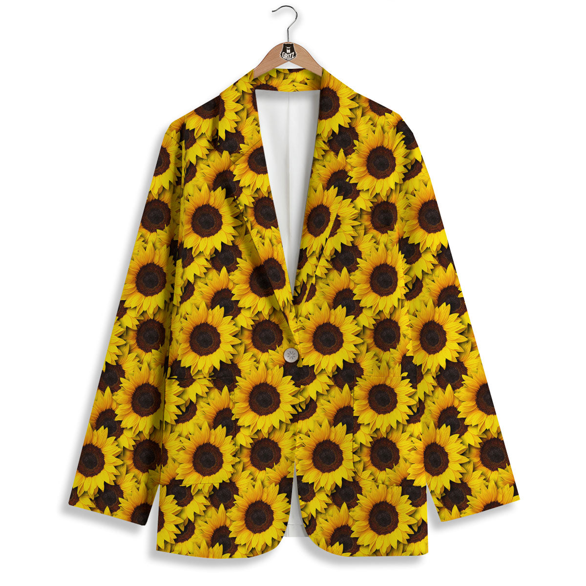Sunflower Yellow Print Pattern Women's Blazer-grizzshop