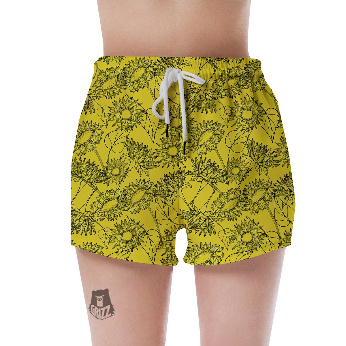 Sunflower Yellow Print Women's Shorts-grizzshop