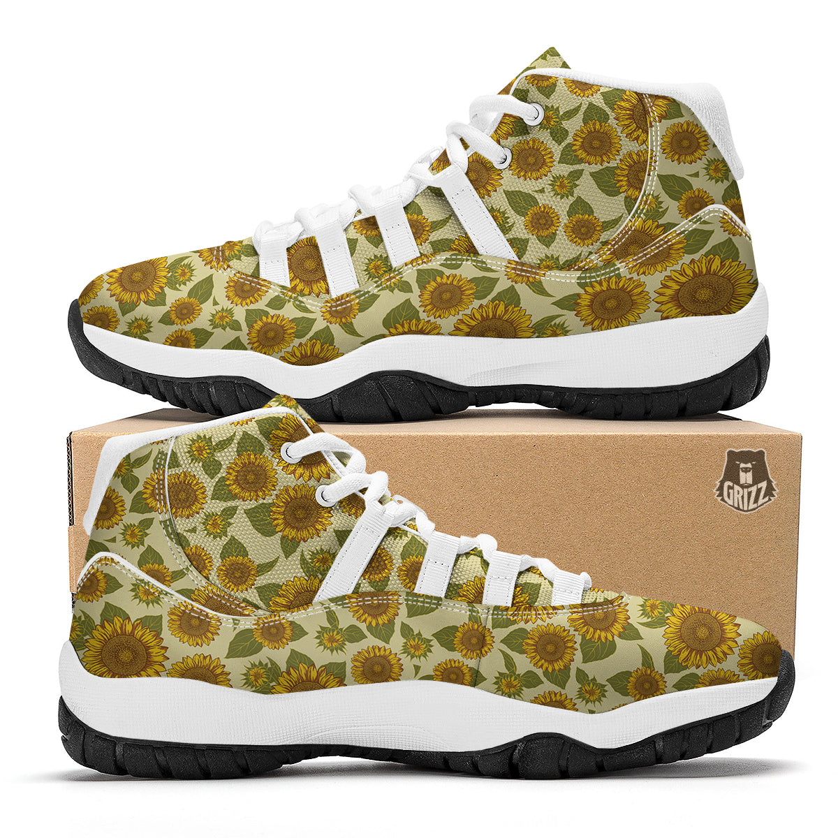 Sunflower Yellow White Bball Shoes-grizzshop