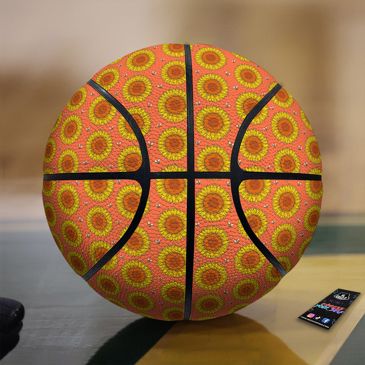 Sunflower Classic Vintage Print Pattern Basketball