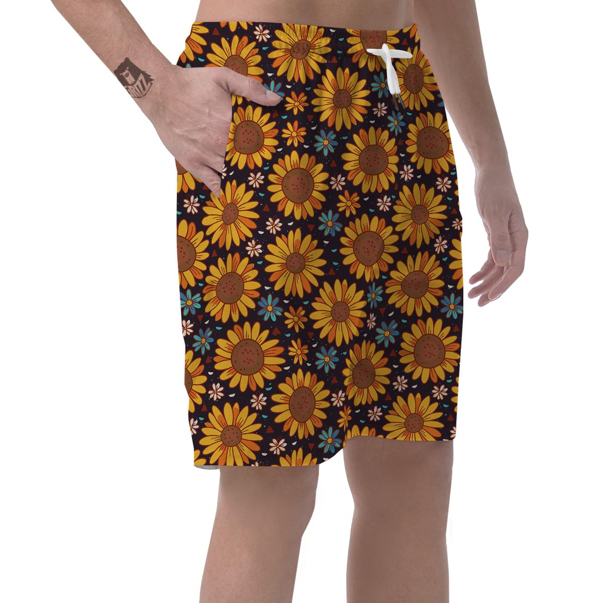 Sunflowr Floral Men's Shorts-grizzshop