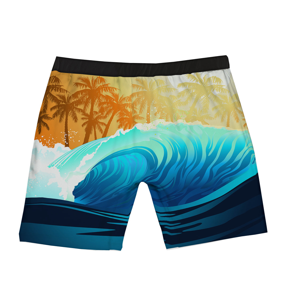 Sunrise Tropical Surfing Wave Print Boxer Briefs-grizzshop