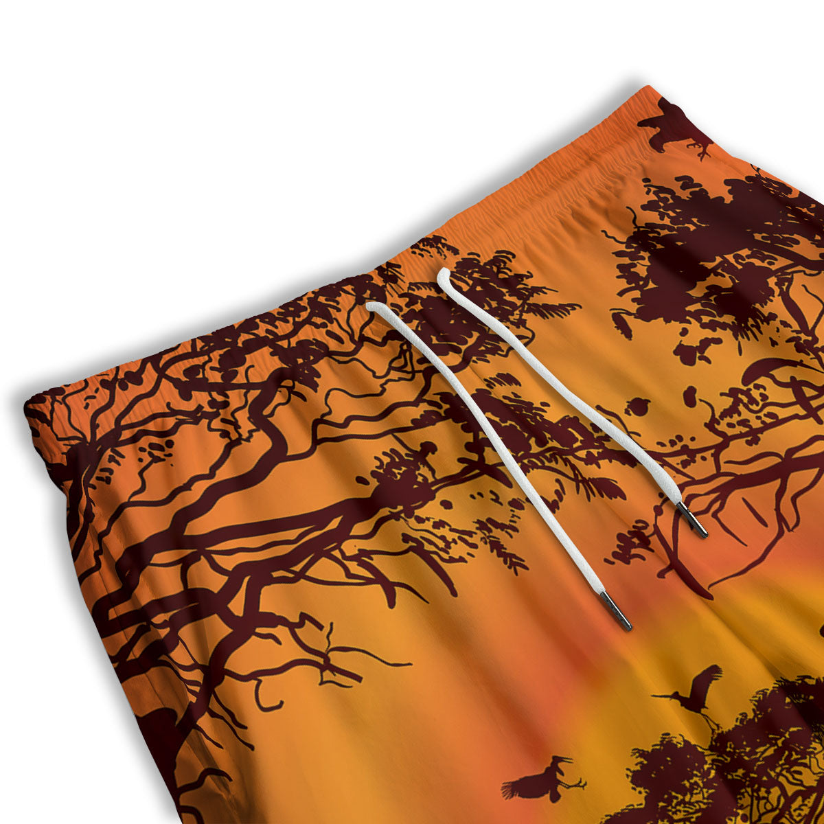 Sunset African Savanna Print Men's Athletic Shorts