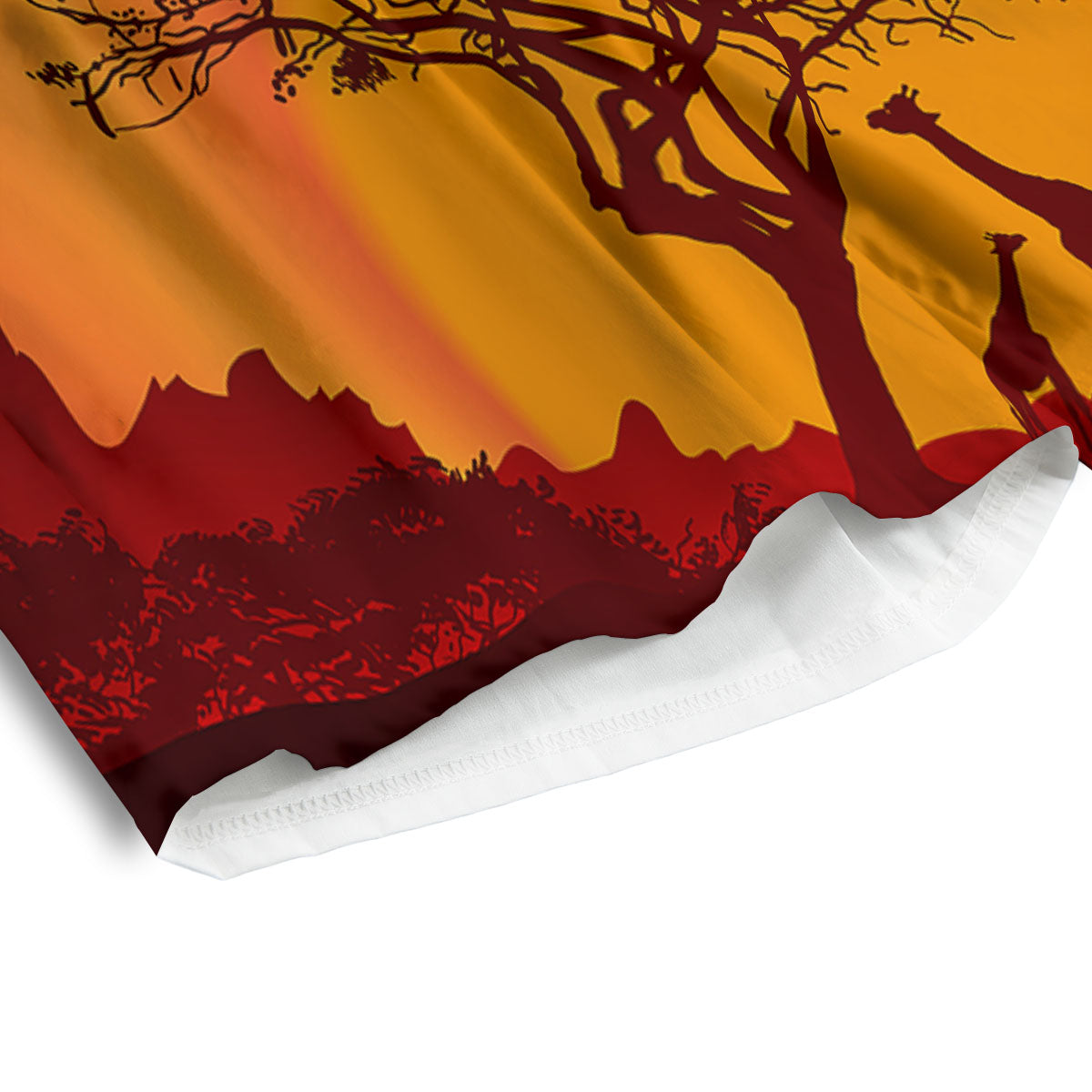 Sunset African Savanna Print Men's Athletic Shorts