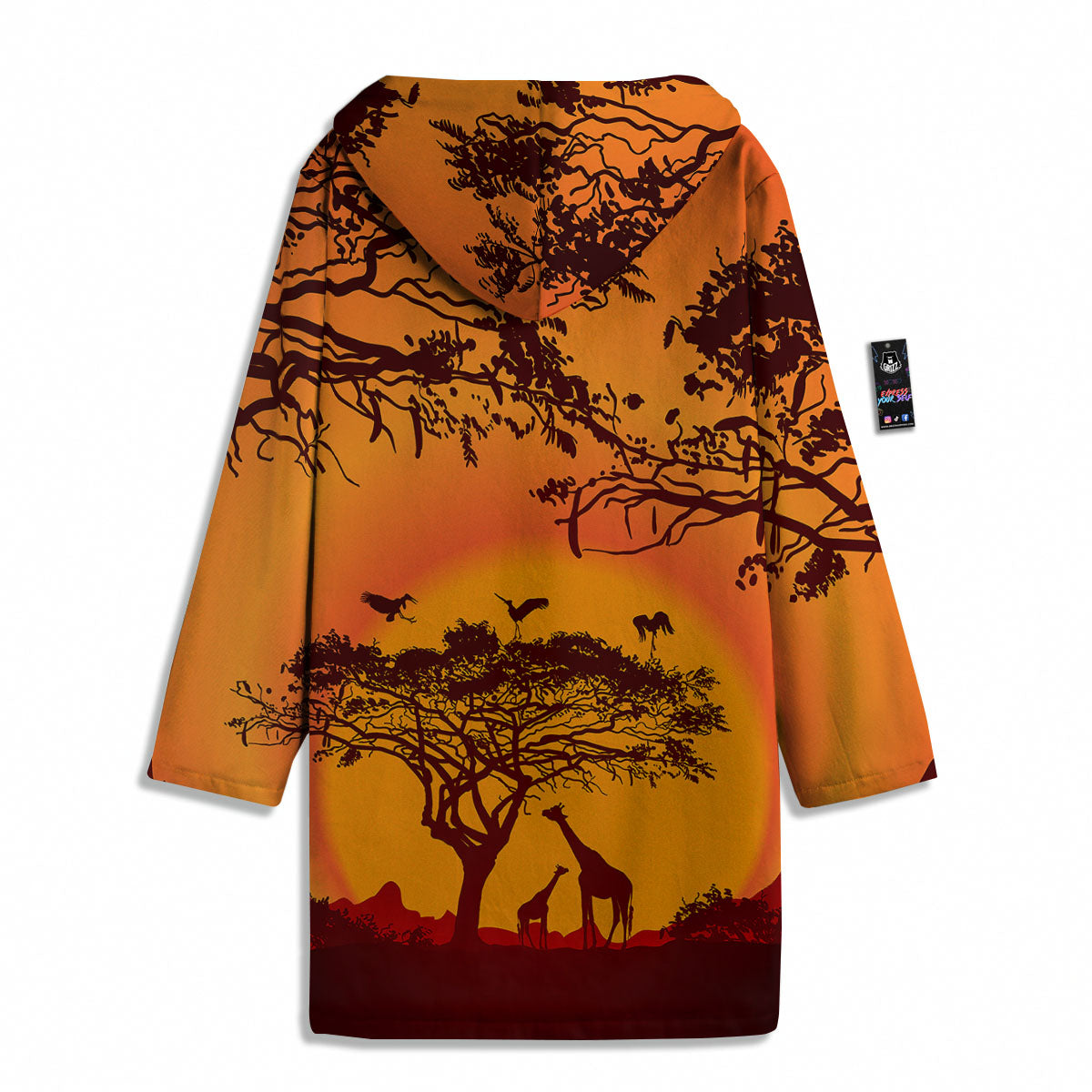 Sunset African Savanna Print Men's Windbreaker Jacket-grizzshop