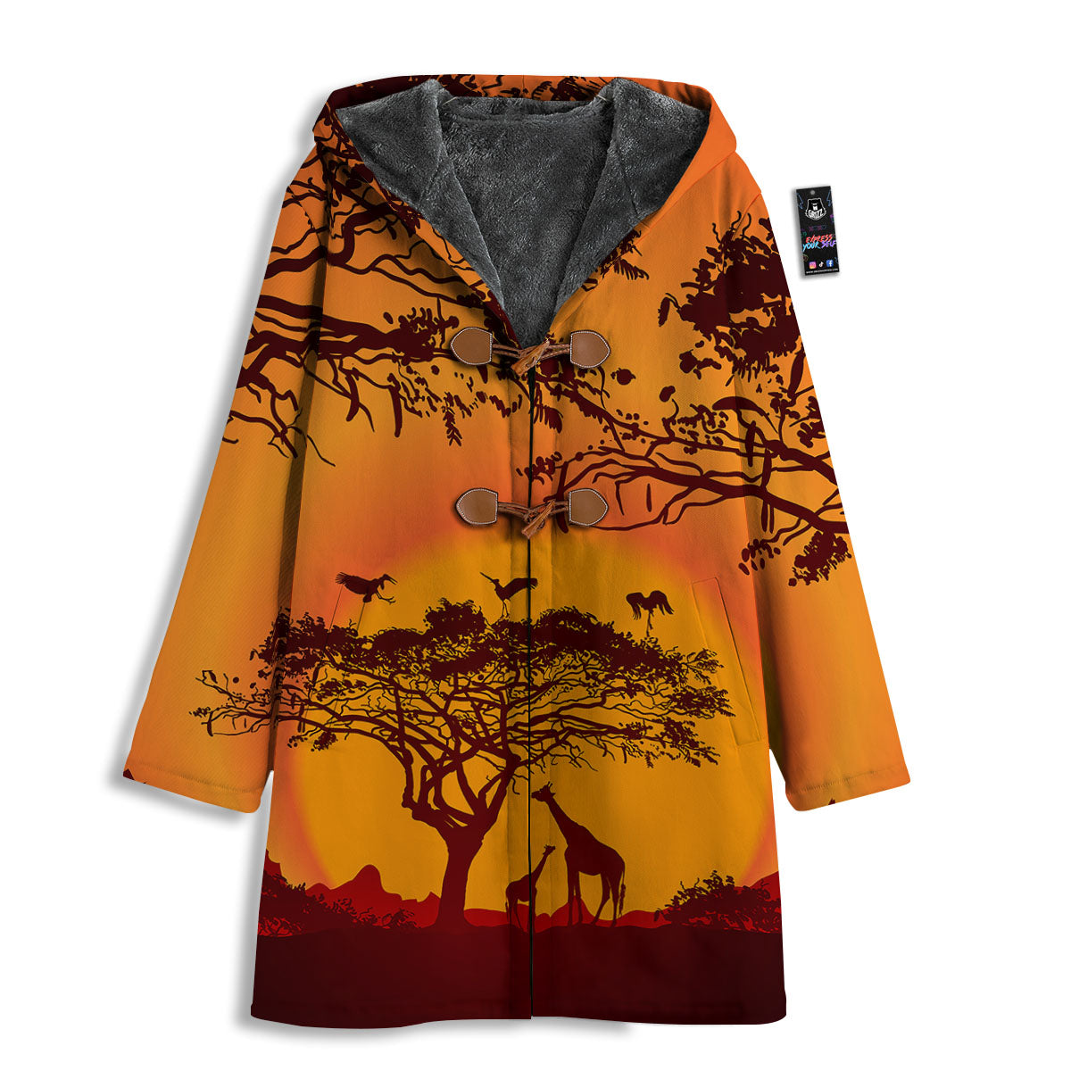 Sunset African Savanna Print Men's Windbreaker Jacket-grizzshop
