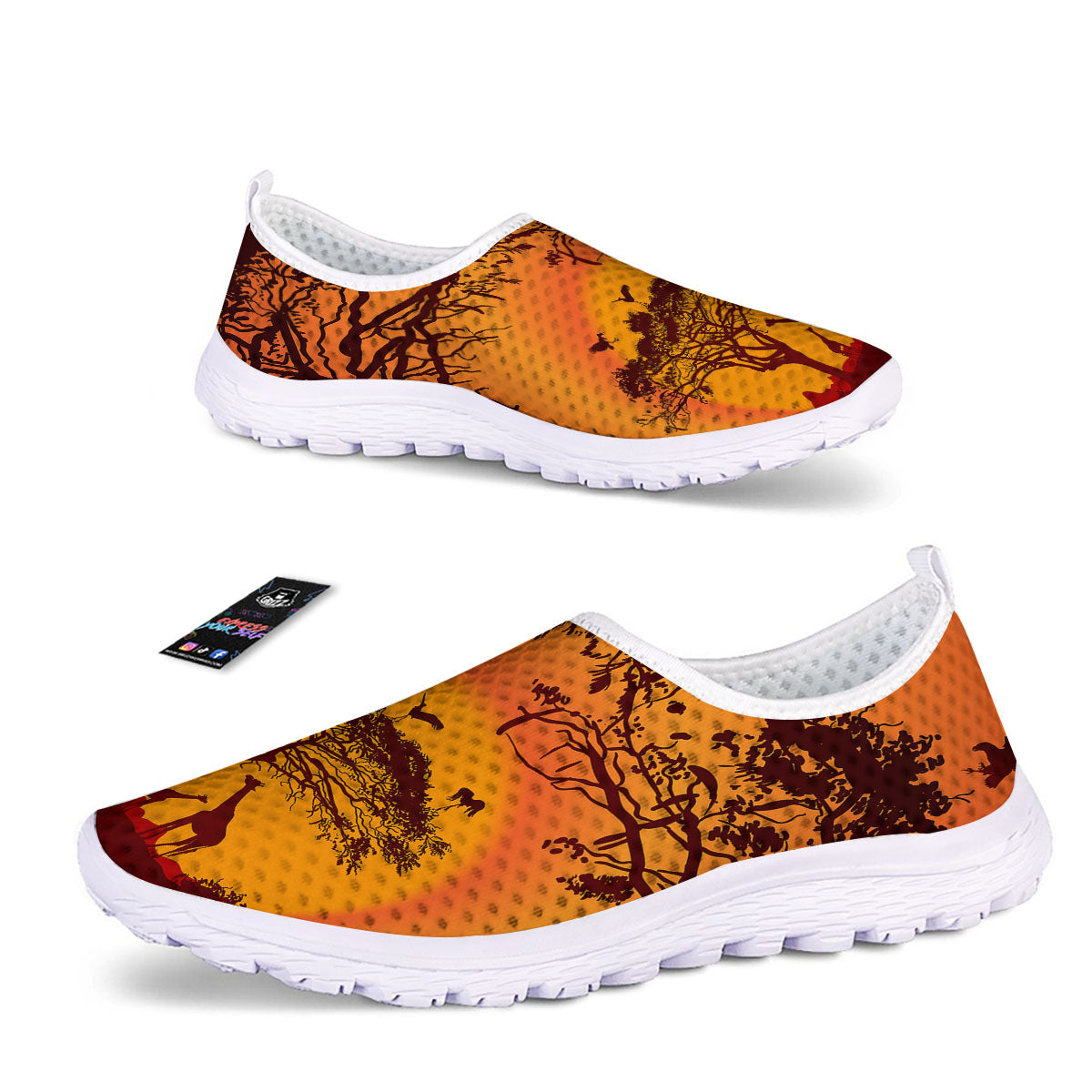 Sunset African Savanna Print Nurse Shoes-grizzshop