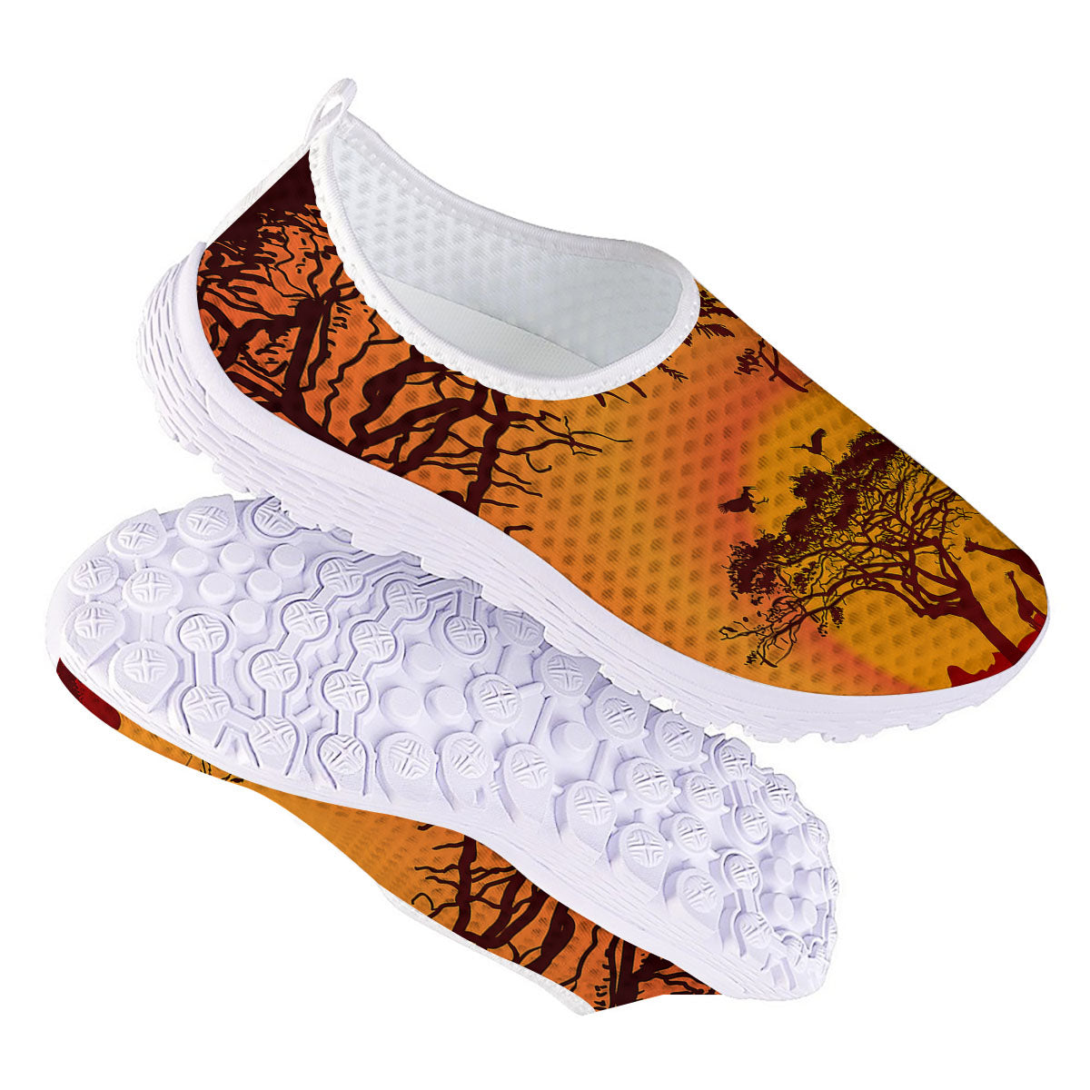 Sunset African Savanna Print Nurse Shoes-grizzshop