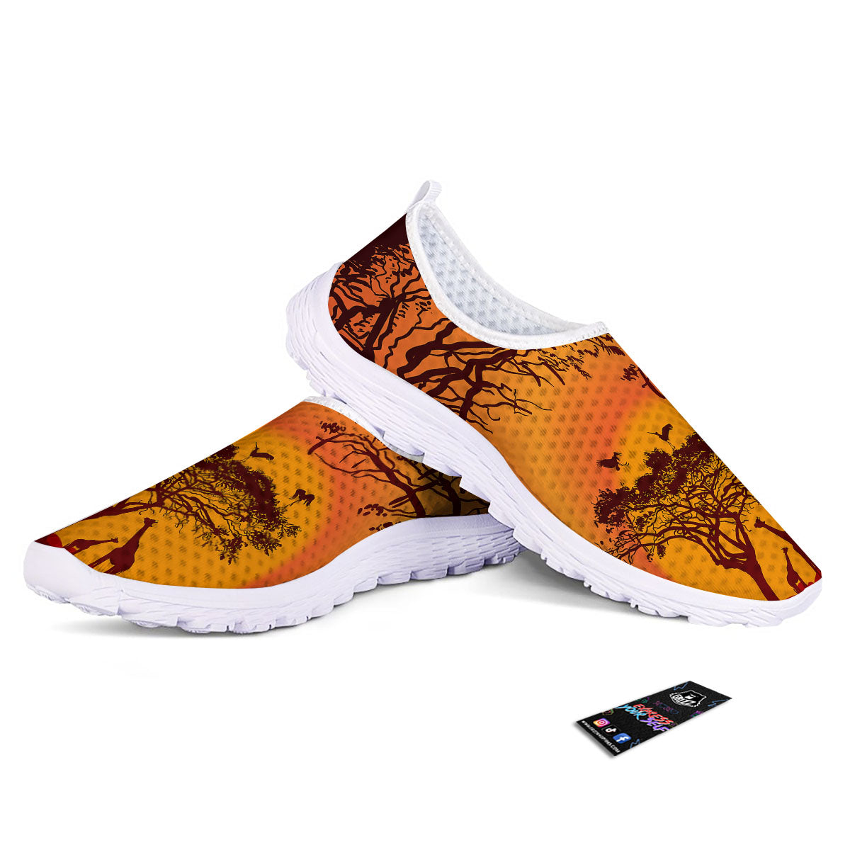 Sunset African Savanna Print Nurse Shoes-grizzshop