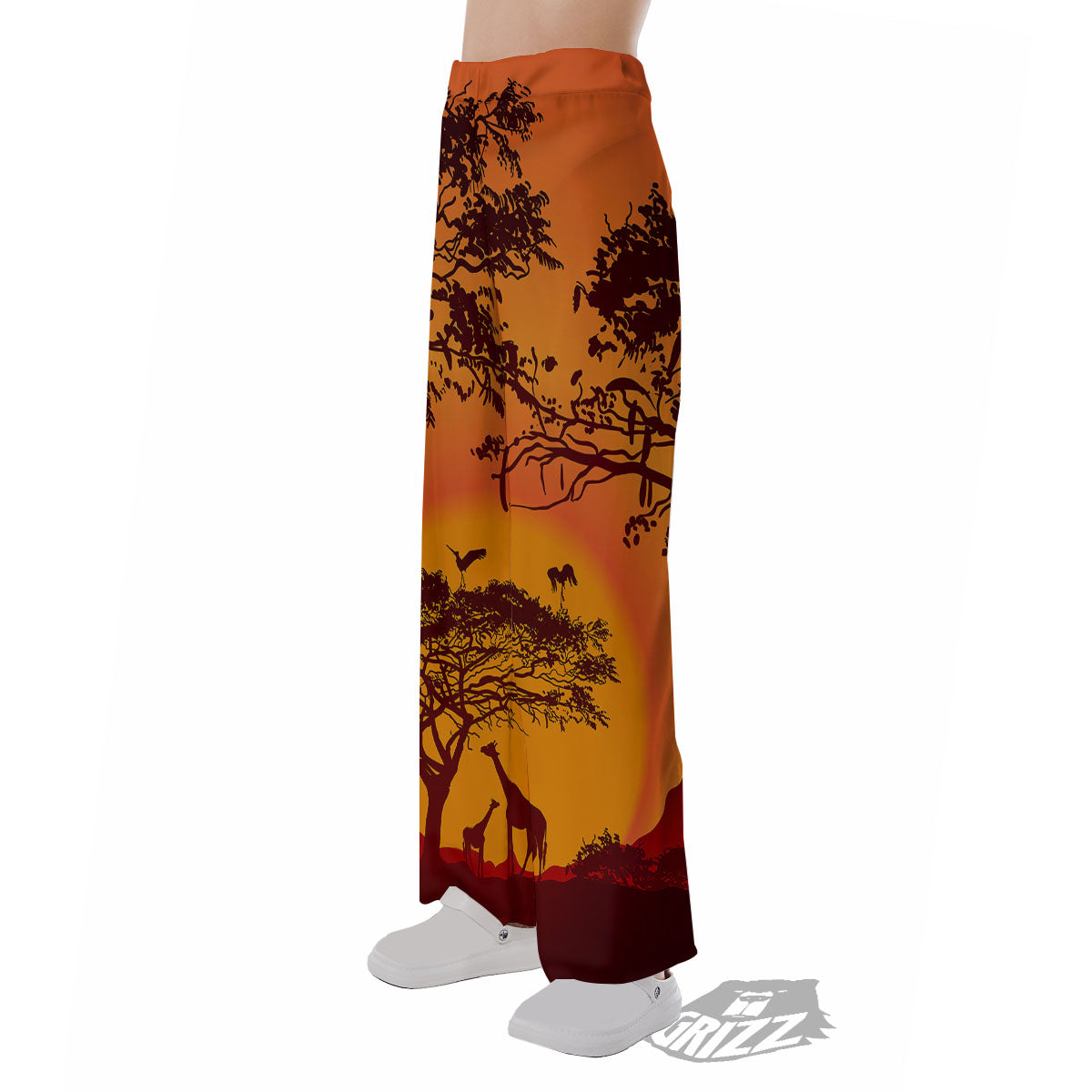 Sunset African Savanna Print Pajama Pants-grizzshop