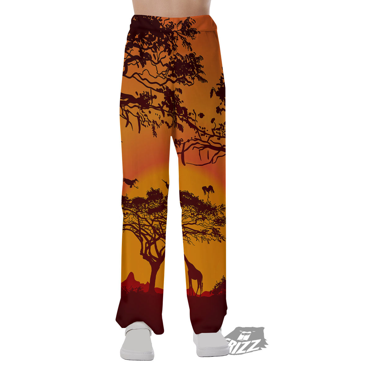 Sunset African Savanna Print Pajama Pants-grizzshop