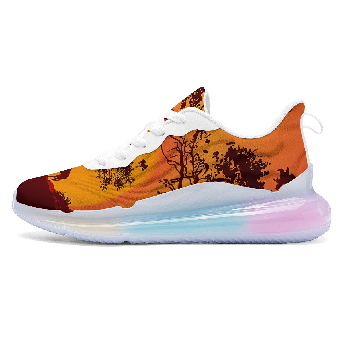 Sunset African Savanna Print Running Sneakers-grizzshop