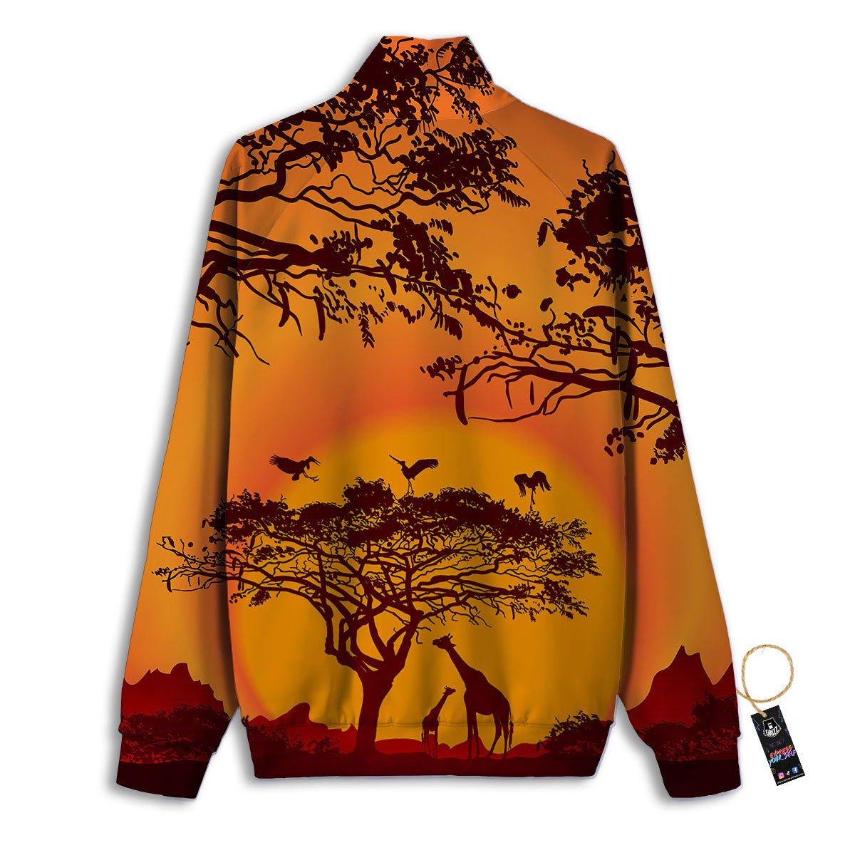 Sunset African Savanna Print Track Jacket-grizzshop