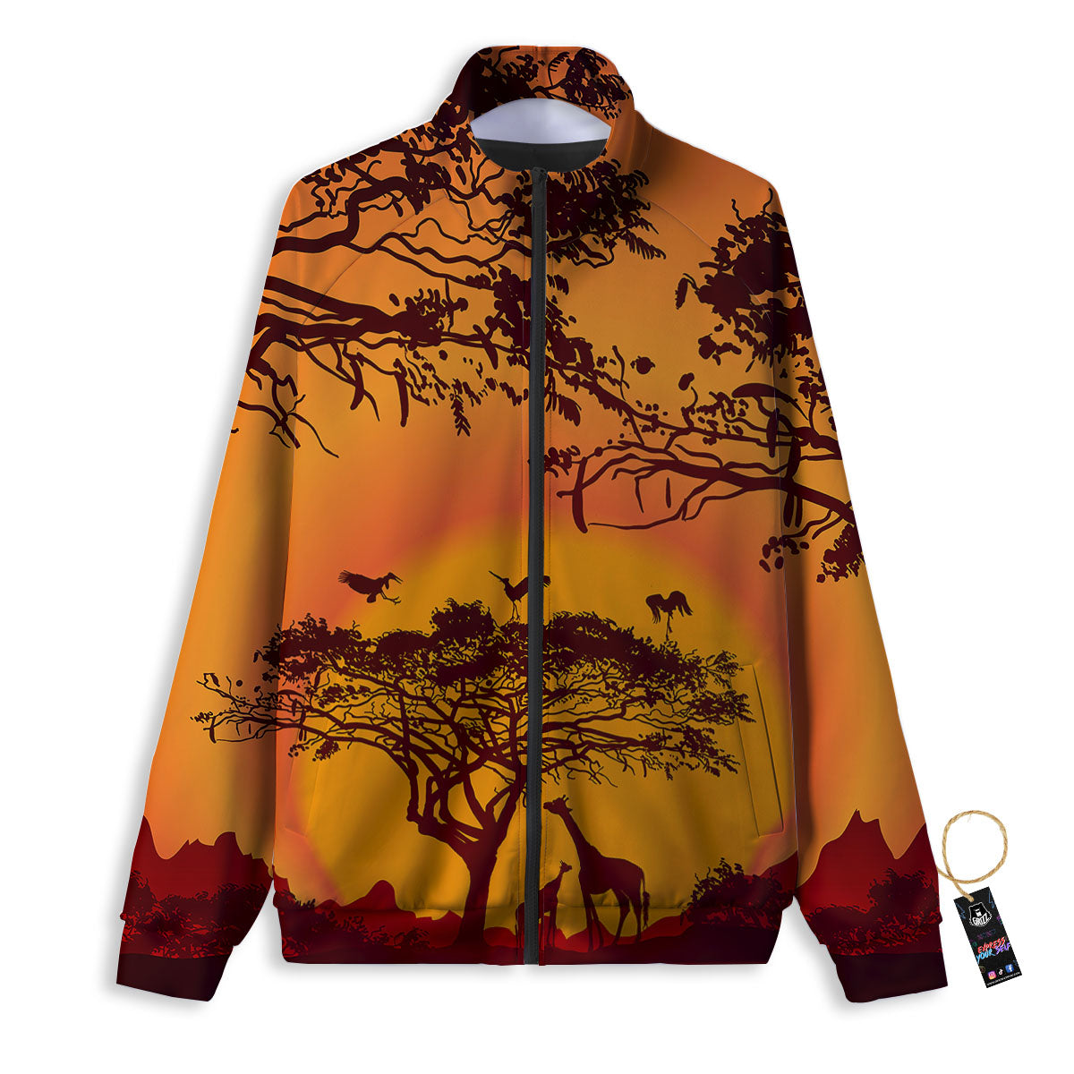 Sunset African Savanna Print Track Jacket-grizzshop