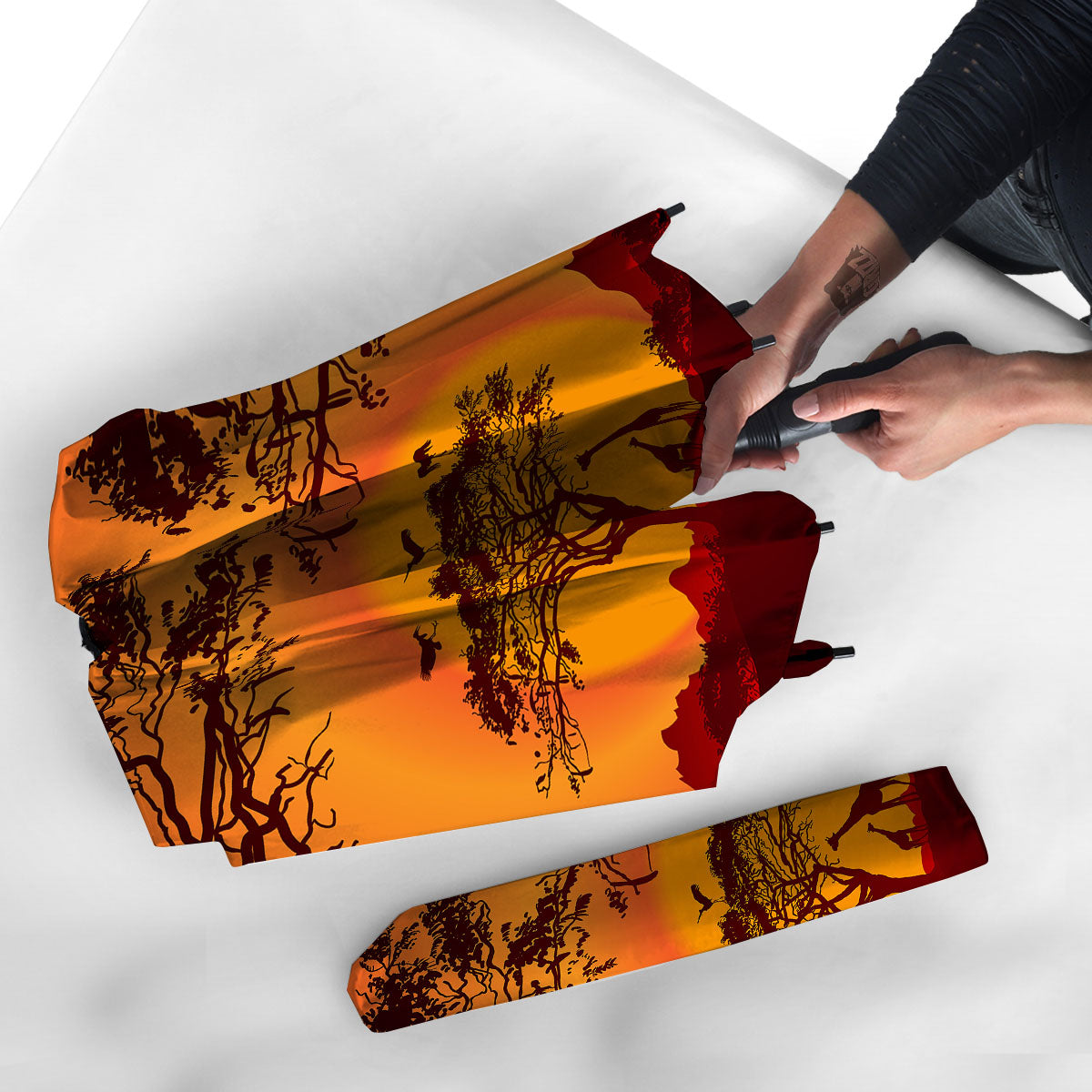 Sunset African Savanna Print Umbrella-grizzshop
