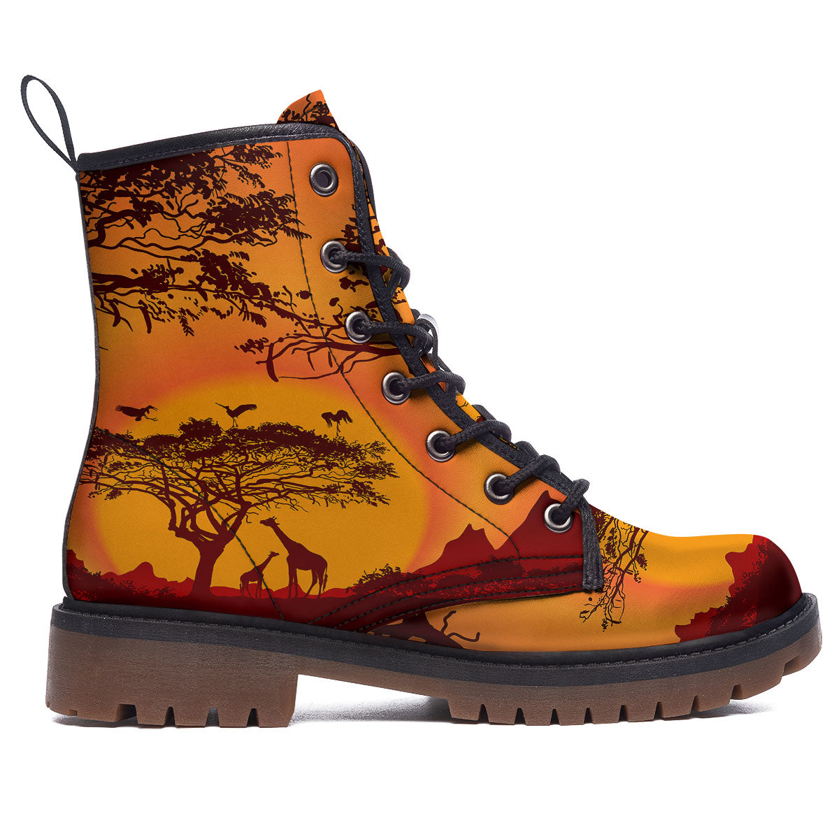Sunset African Savanna Print Work Boots-grizzshop